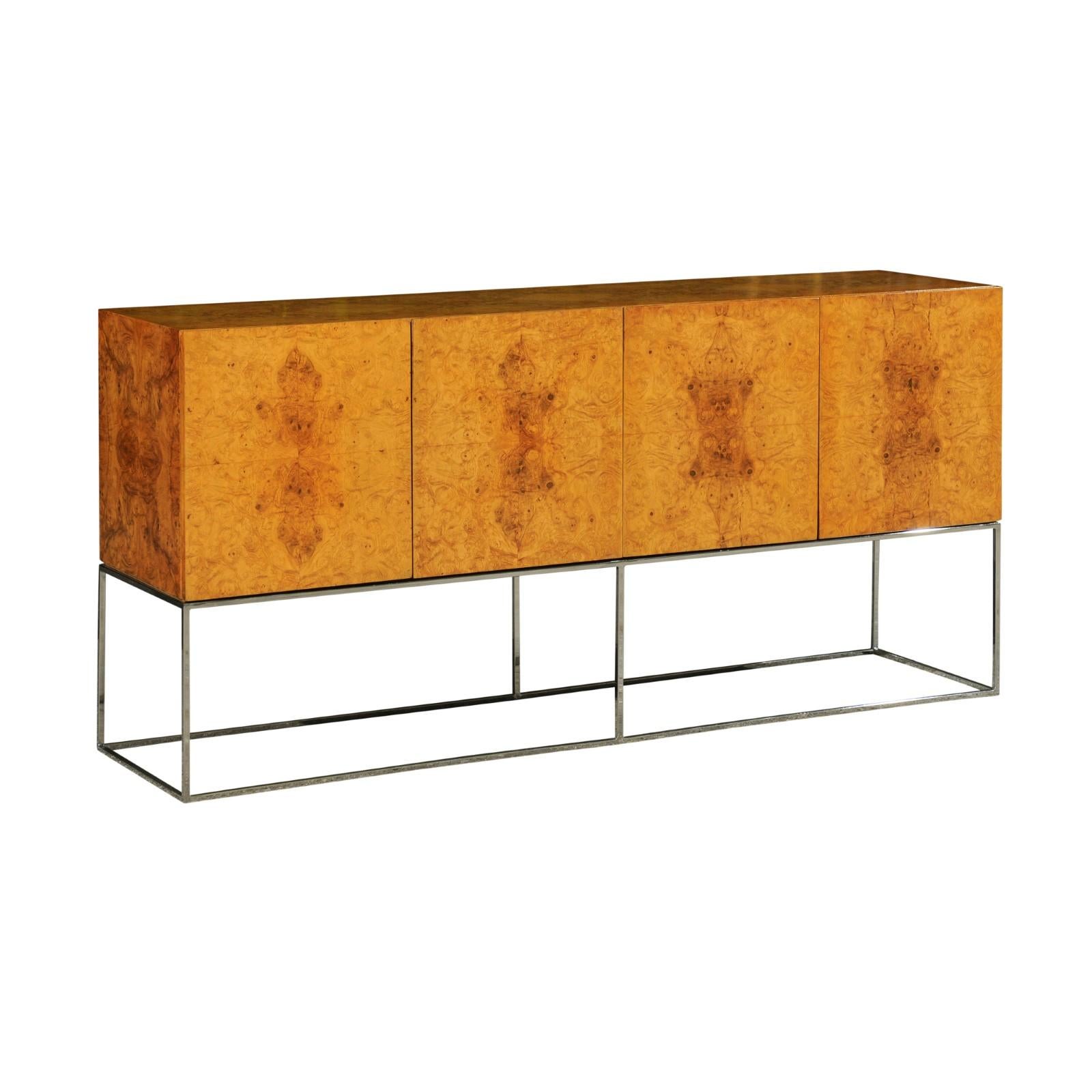Exemplary Bookmatched Olivewood Credenza by Milo Baughman for Thayer Coggin