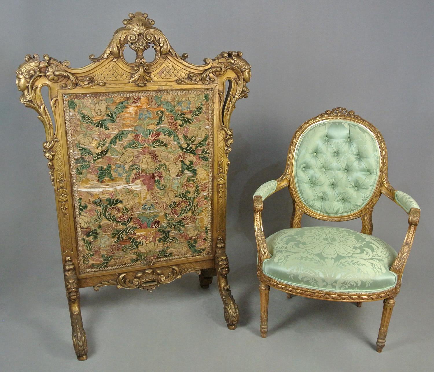 Exemplary George II Carved Giltwood Firescreen in the Manner of William Kent For Sale 8