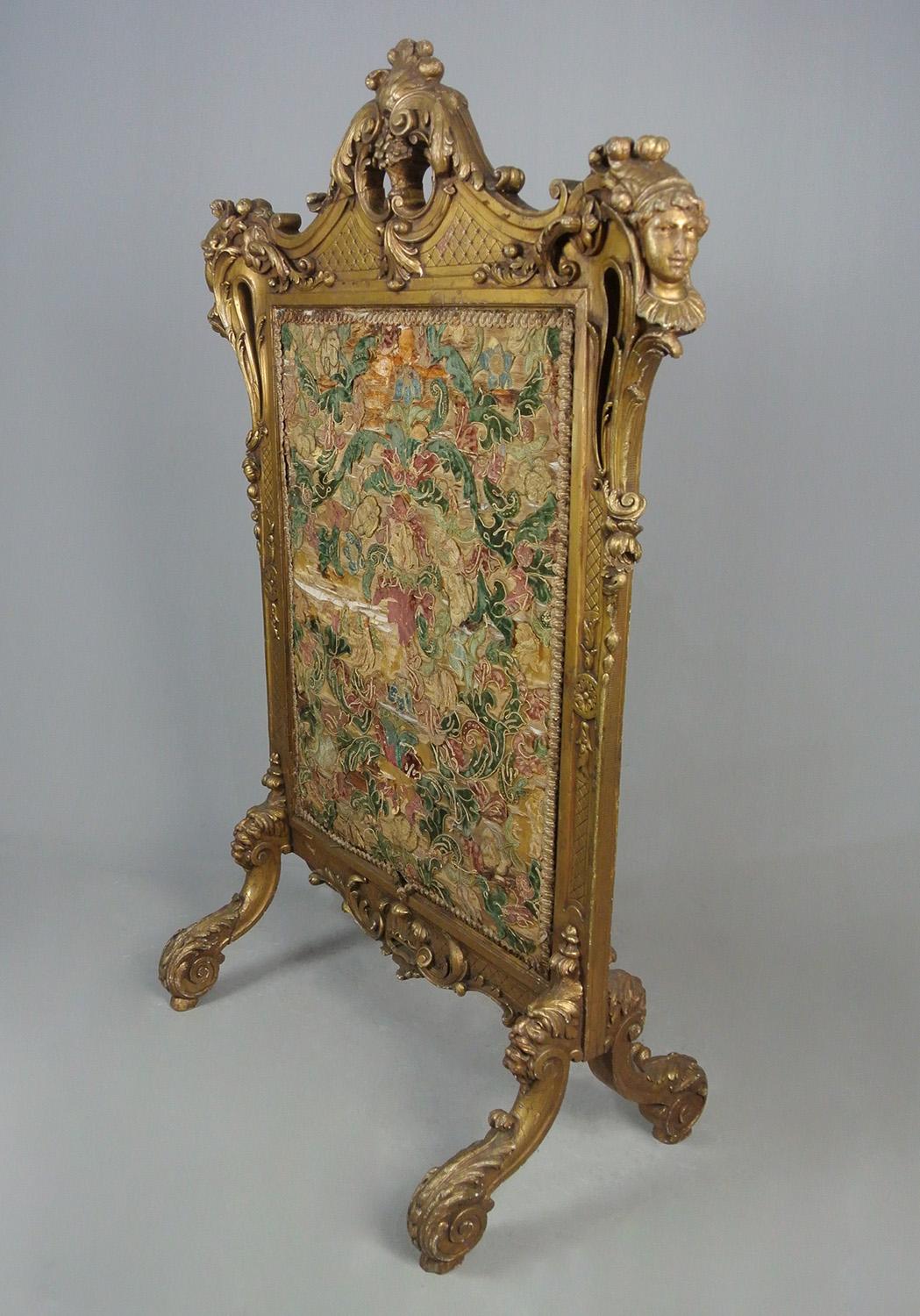 Exemplary George II Carved Giltwood Firescreen in the Manner of William Kent For Sale 4