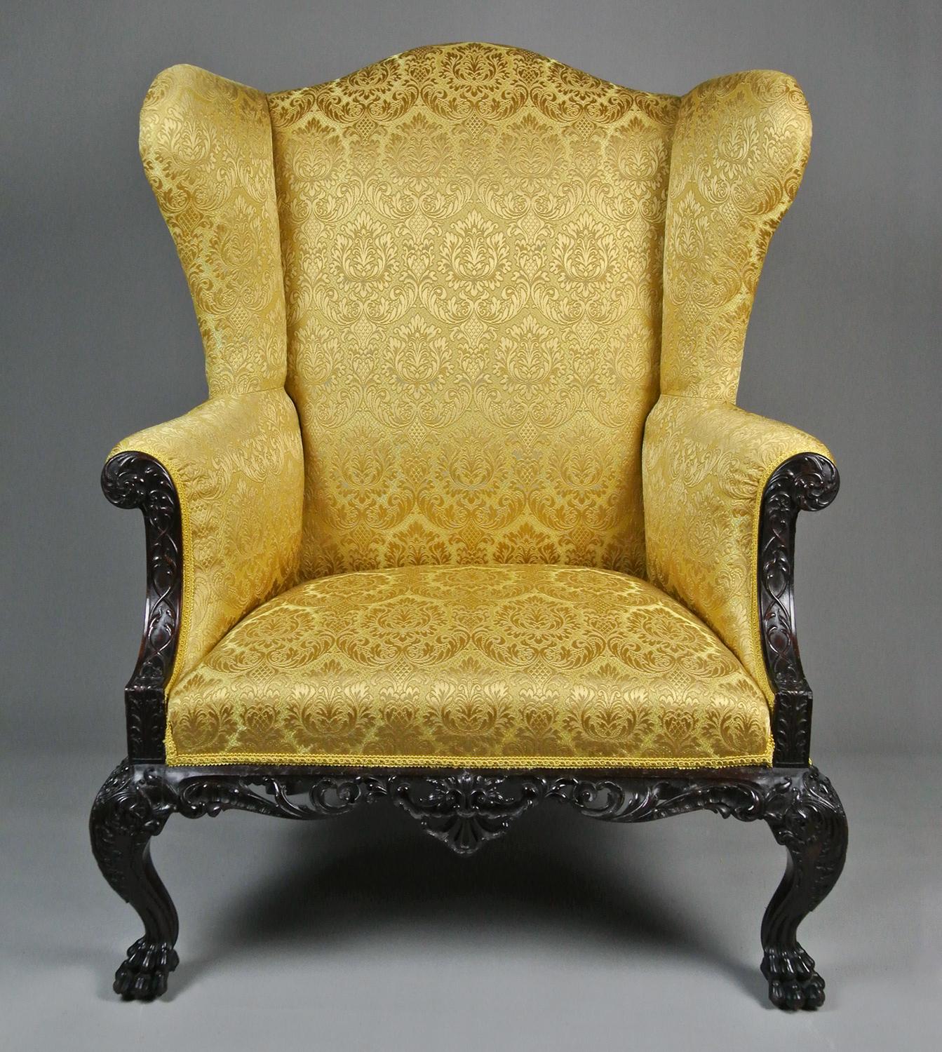 Exemplary Georgian Irish Wing Back Chair c.1750   In Good Condition In Heathfield, GB