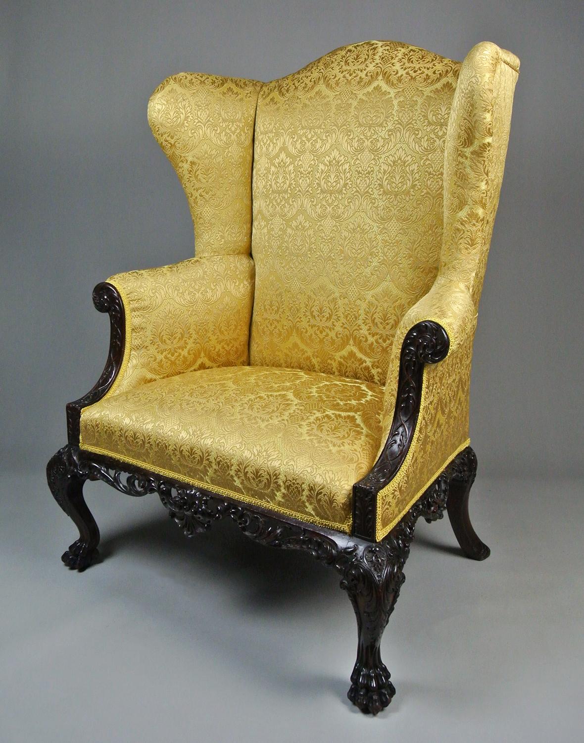 Exemplary Georgian Irish Wing Back Chair c.1750   2