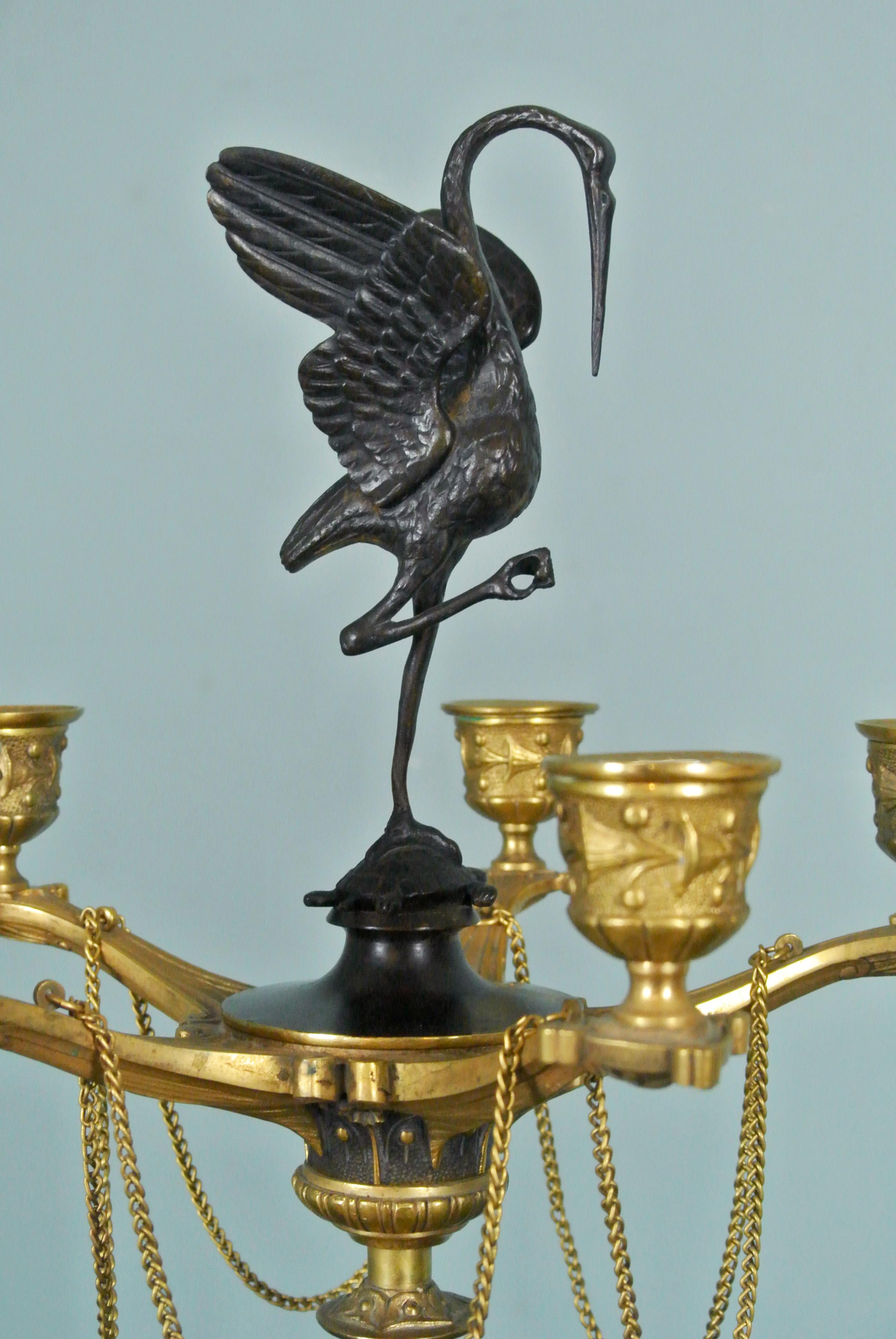Exemplaire exemplaire de candélabre Barbedienne en bronze et bronze doré vers 1880 en vente 1