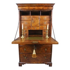 Exemplary Very Small George I Figured Walnut Escritoire with Provenance c. 1720