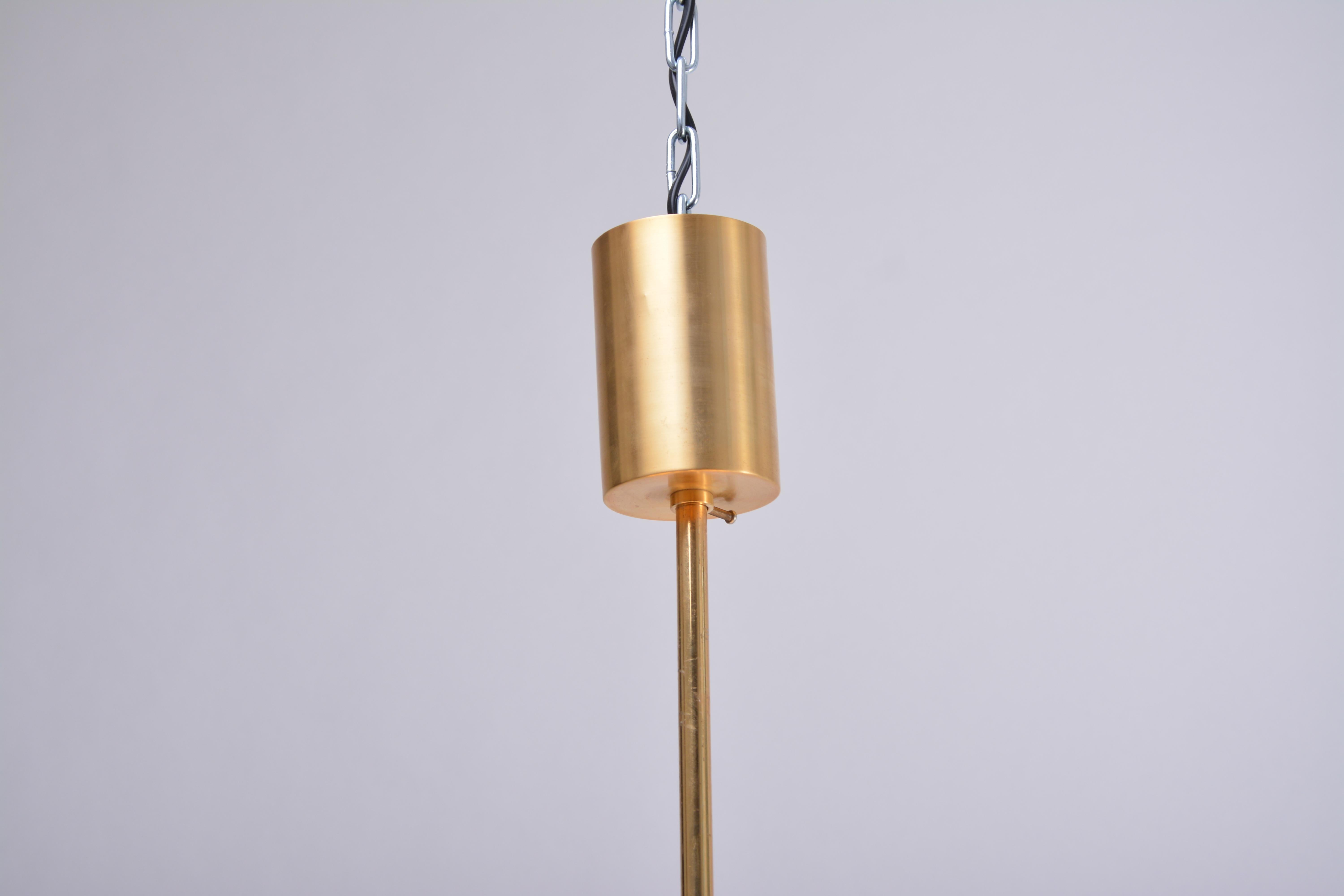 Anodized Gold colored Mid-Century Modern Chandelier by Angelo Brotto for Esperia Italia For Sale