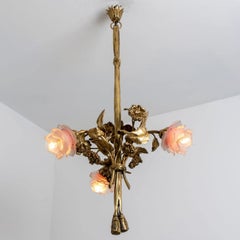 Exeptional Gilt Bronze and Glass Chandelier, France, circa 1890