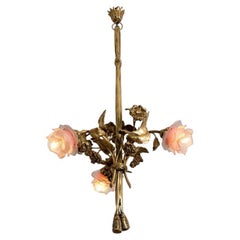 Exeptional Gilt Bronze and Glass Chandelier, France, circa 1890