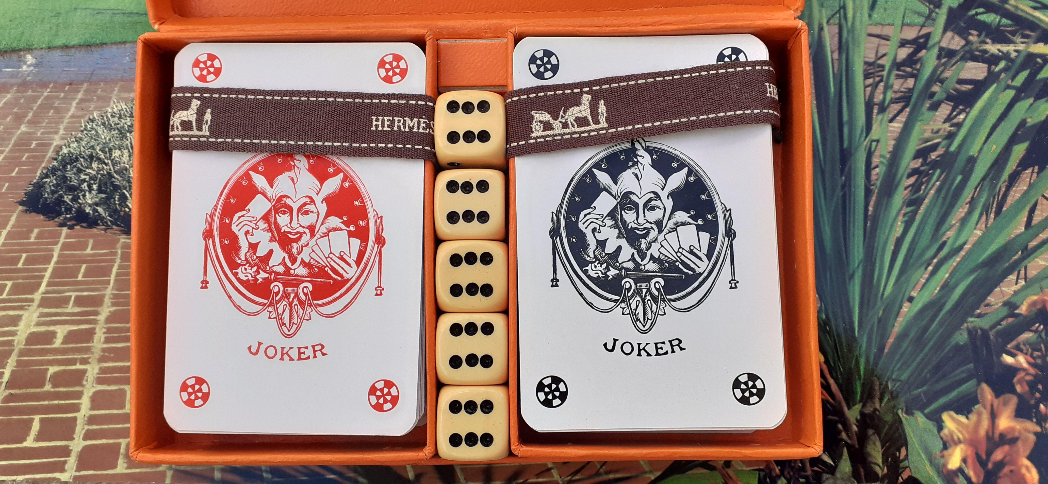 Orange Exeptional Hermès Set of 2 Card Games from the Lydia Moonta Liner Casino  1974 For Sale