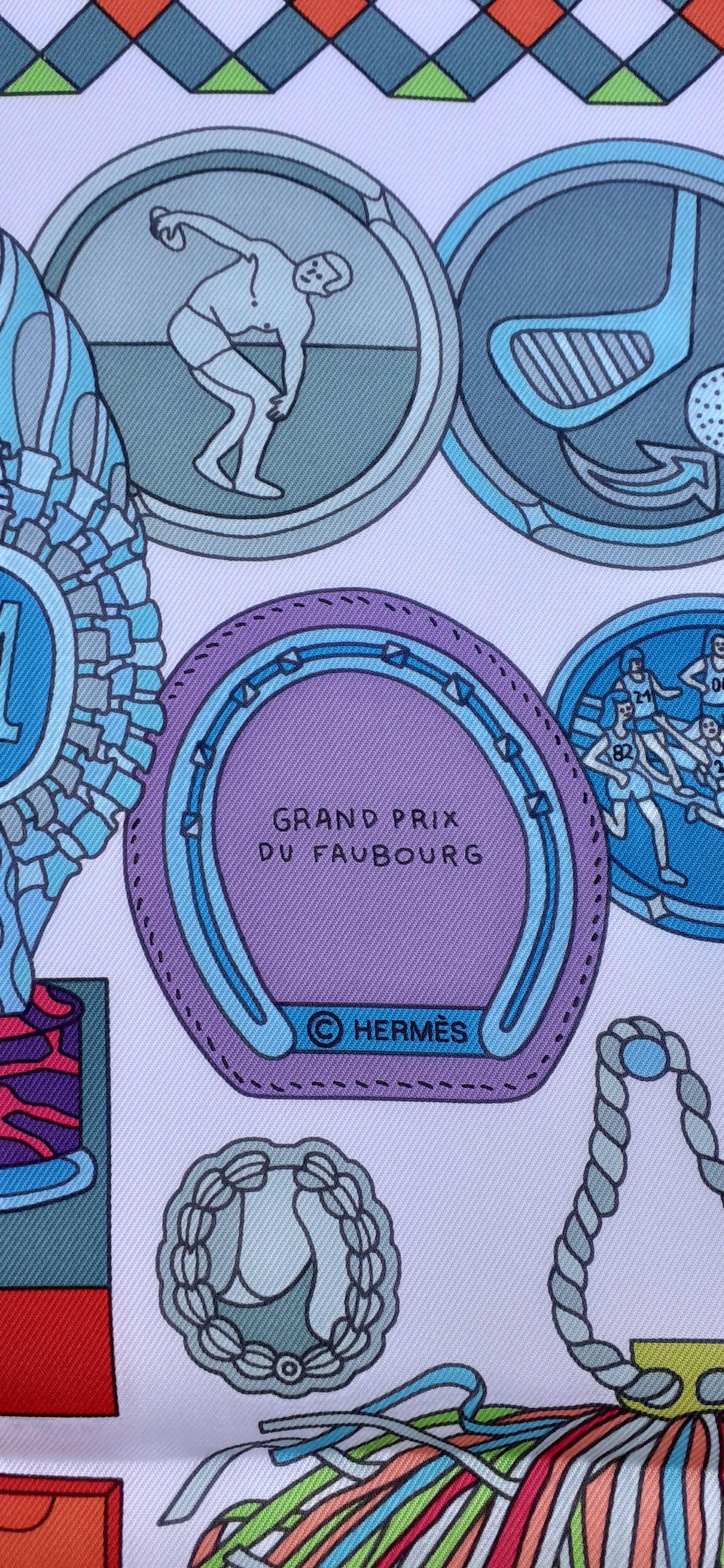 Exeptional Hermès Silk Scarf Les Trophées Special Edition AS MONACO FC Rare 8
