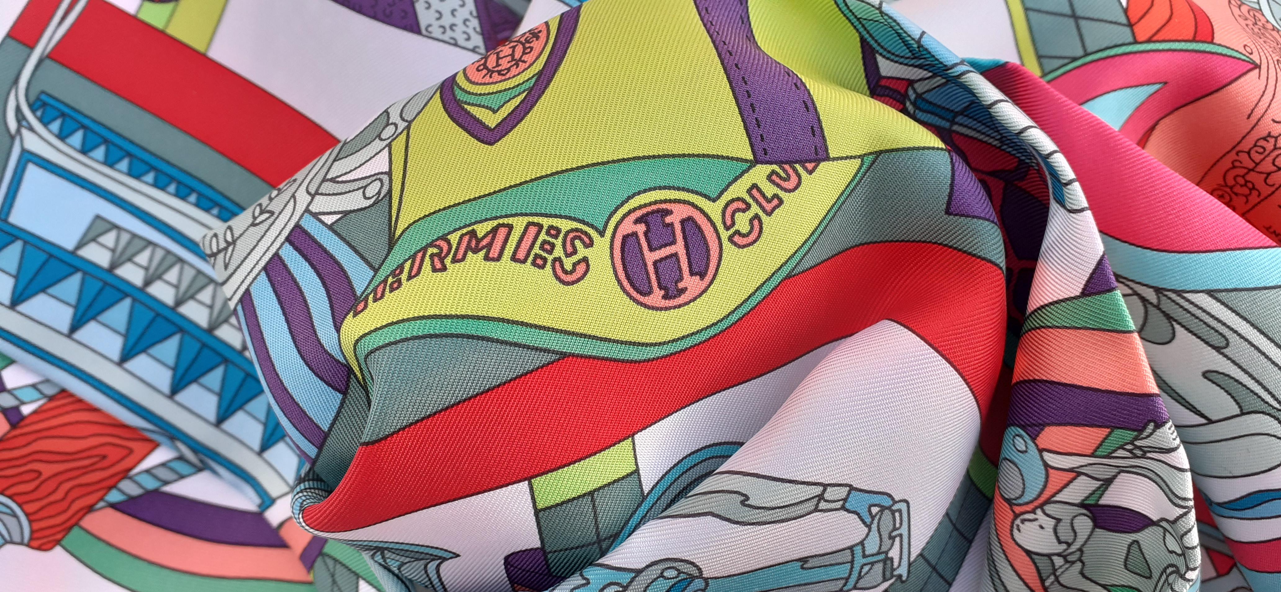 Exeptional Hermès Silk Scarf Les Trophées Special Edition AS MONACO FC Rare 9