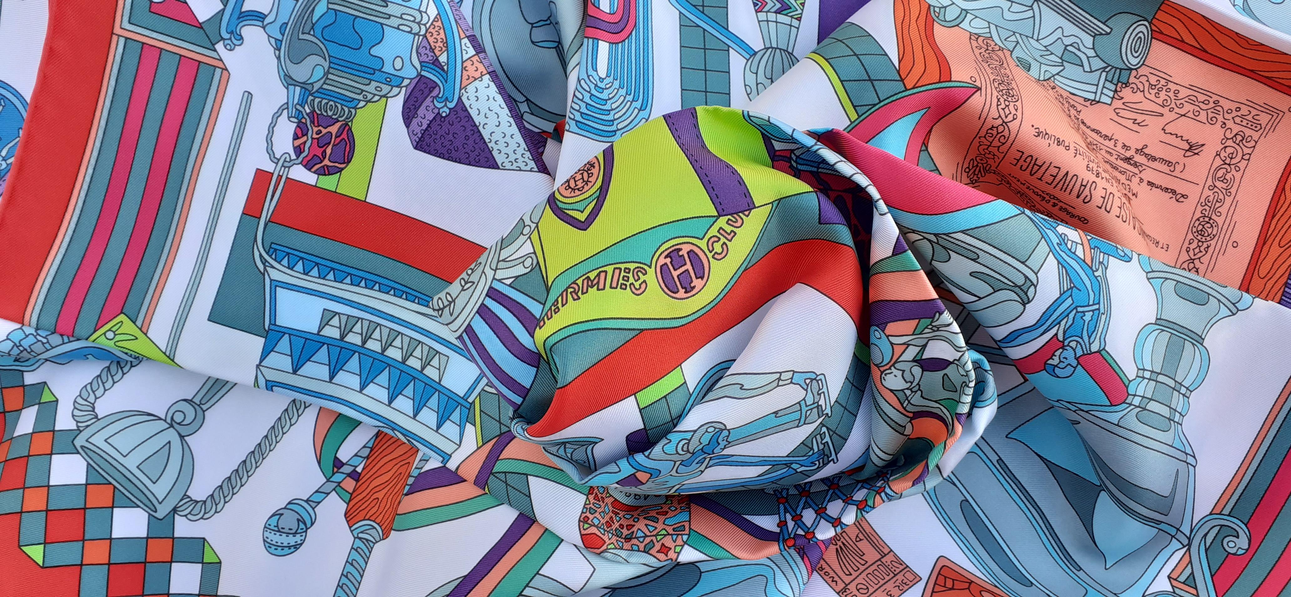 Exeptional Hermès Silk Scarf Les Trophées Special Edition AS MONACO FC Rare 10
