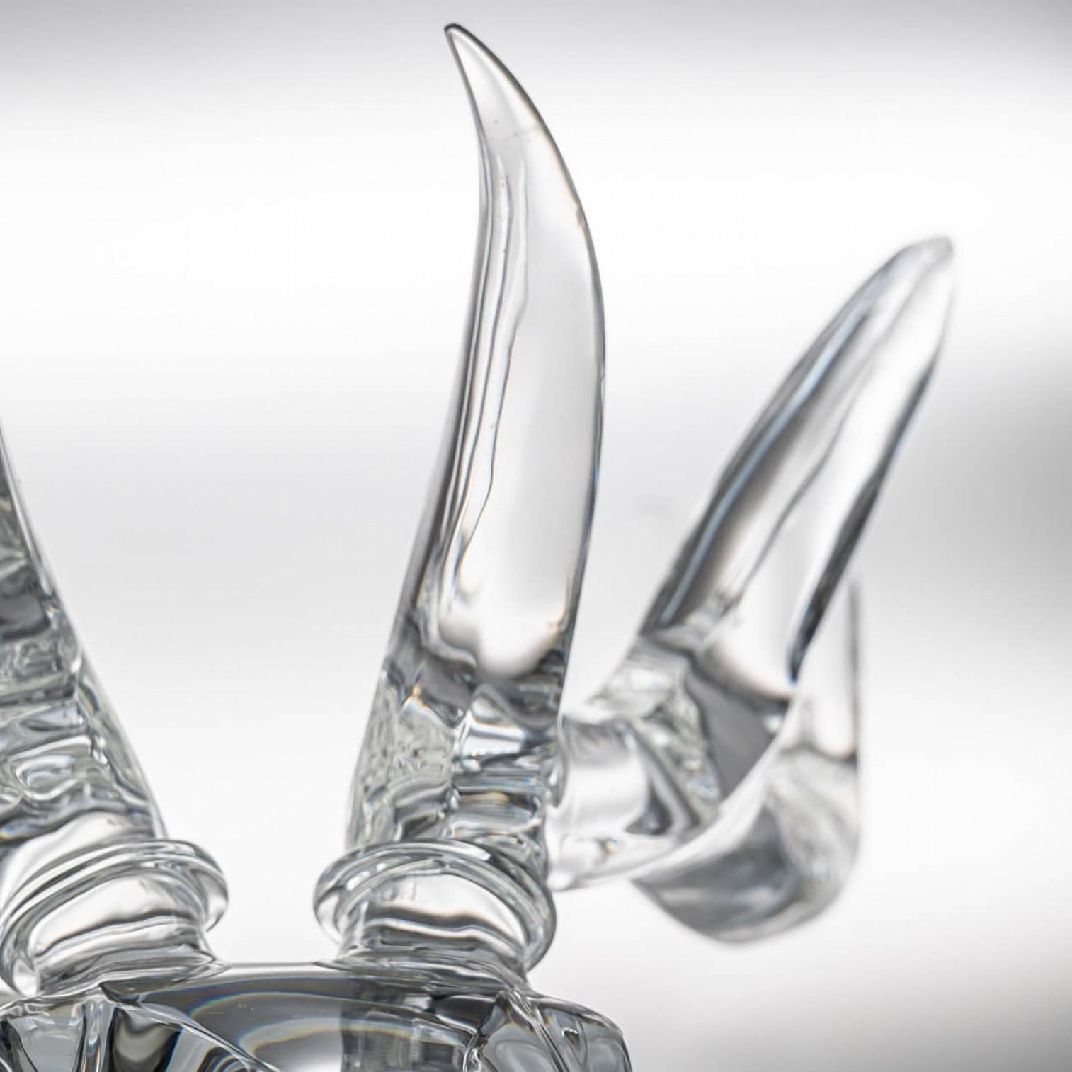 Exeptional XXL Baccarat Signed Crystal Hirschkopf Skulptur, Frankreich (Moderne der Mitte des Jahrhunderts) im Angebot