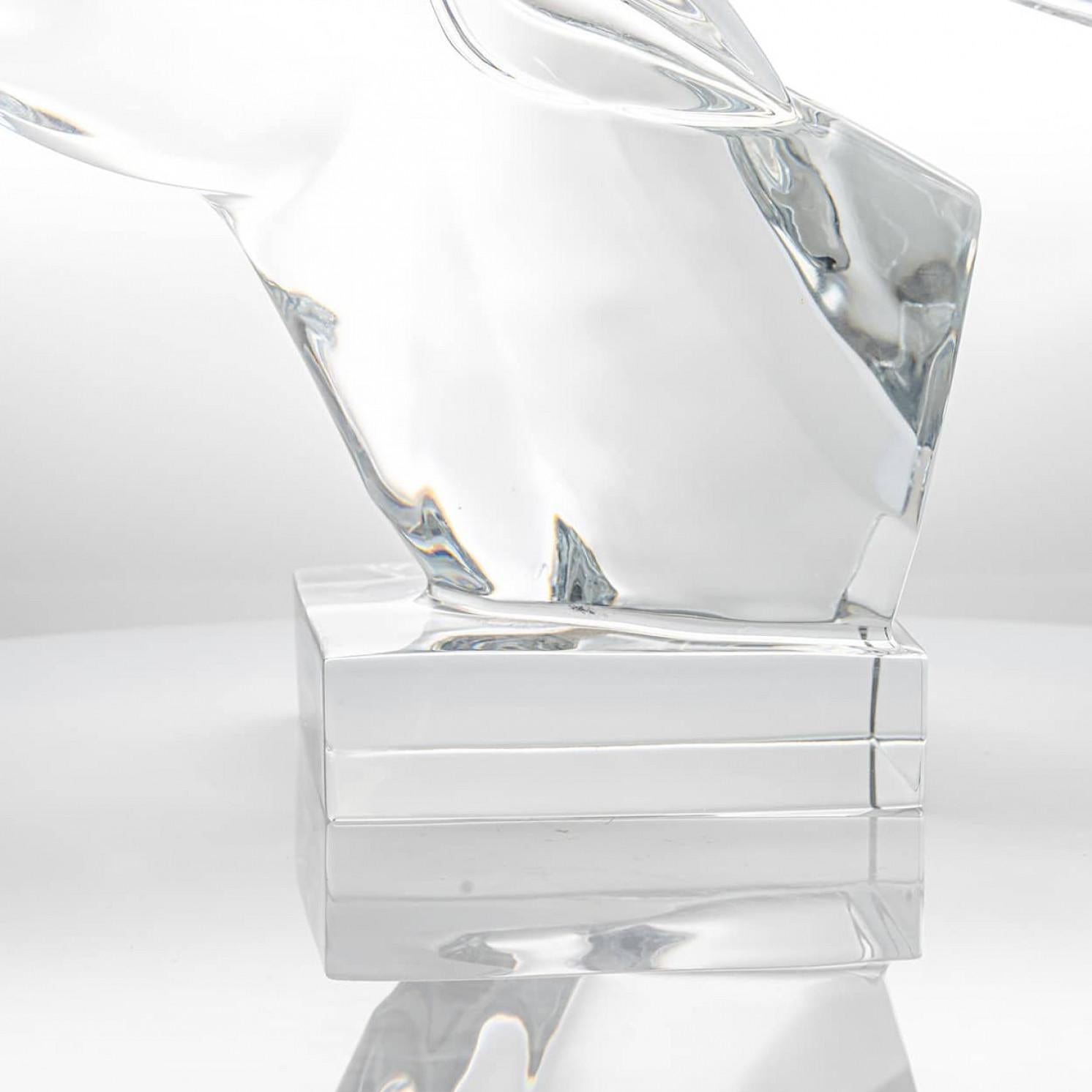 Exeptional XXL Baccarat Signed Crystal Hirschkopf Skulptur, Frankreich im Zustand „Gut“ im Angebot in Rijssen, NL