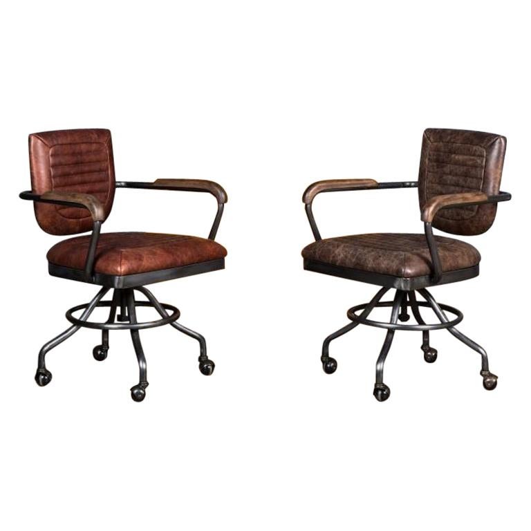 Exeter Leather Vintage Style Office Chair, 20th Century For Sale at 1stDibs