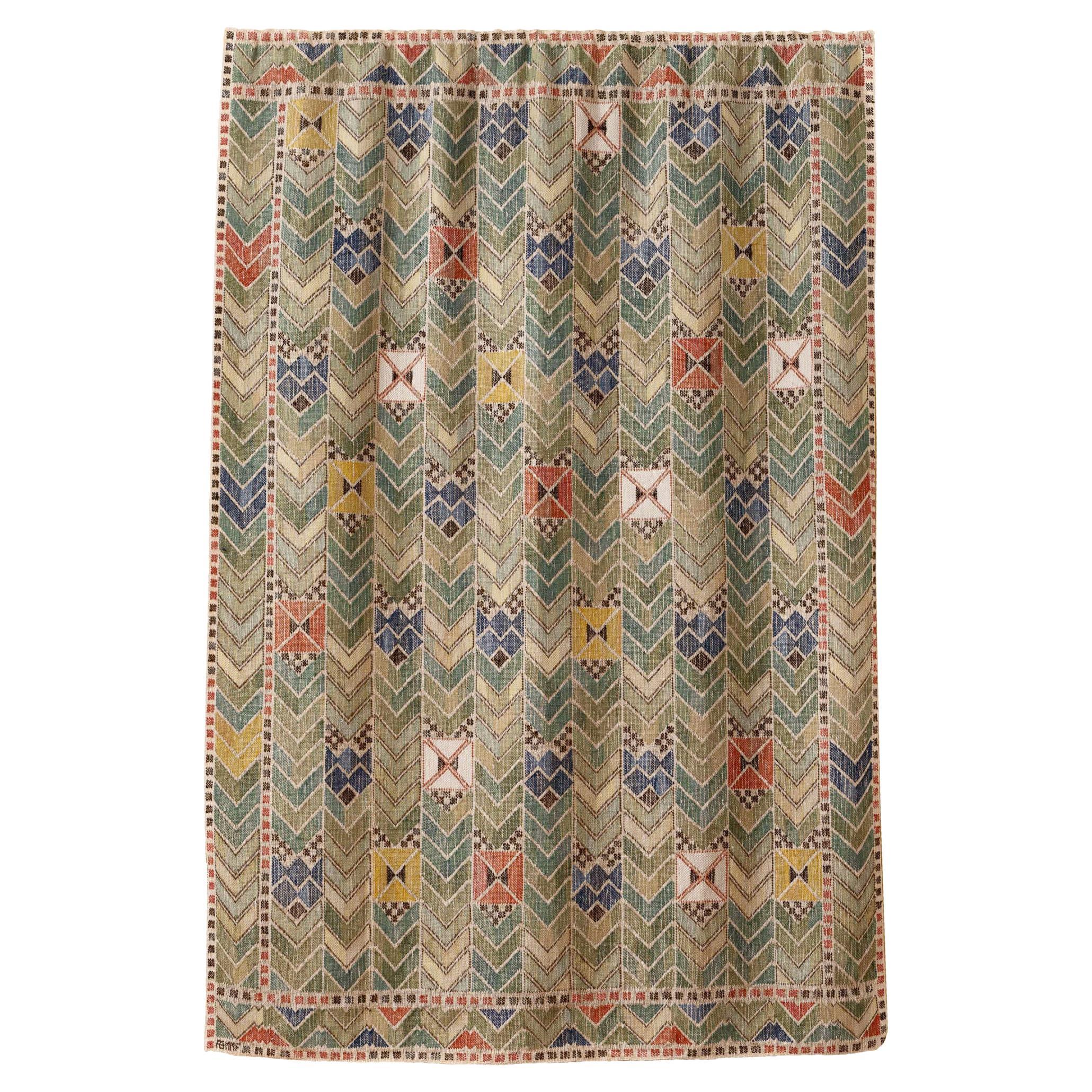 Exhibited Vintage Wallhanging Tapestry "the Rye" by Ab Märta Måås-fjetterström For Sale