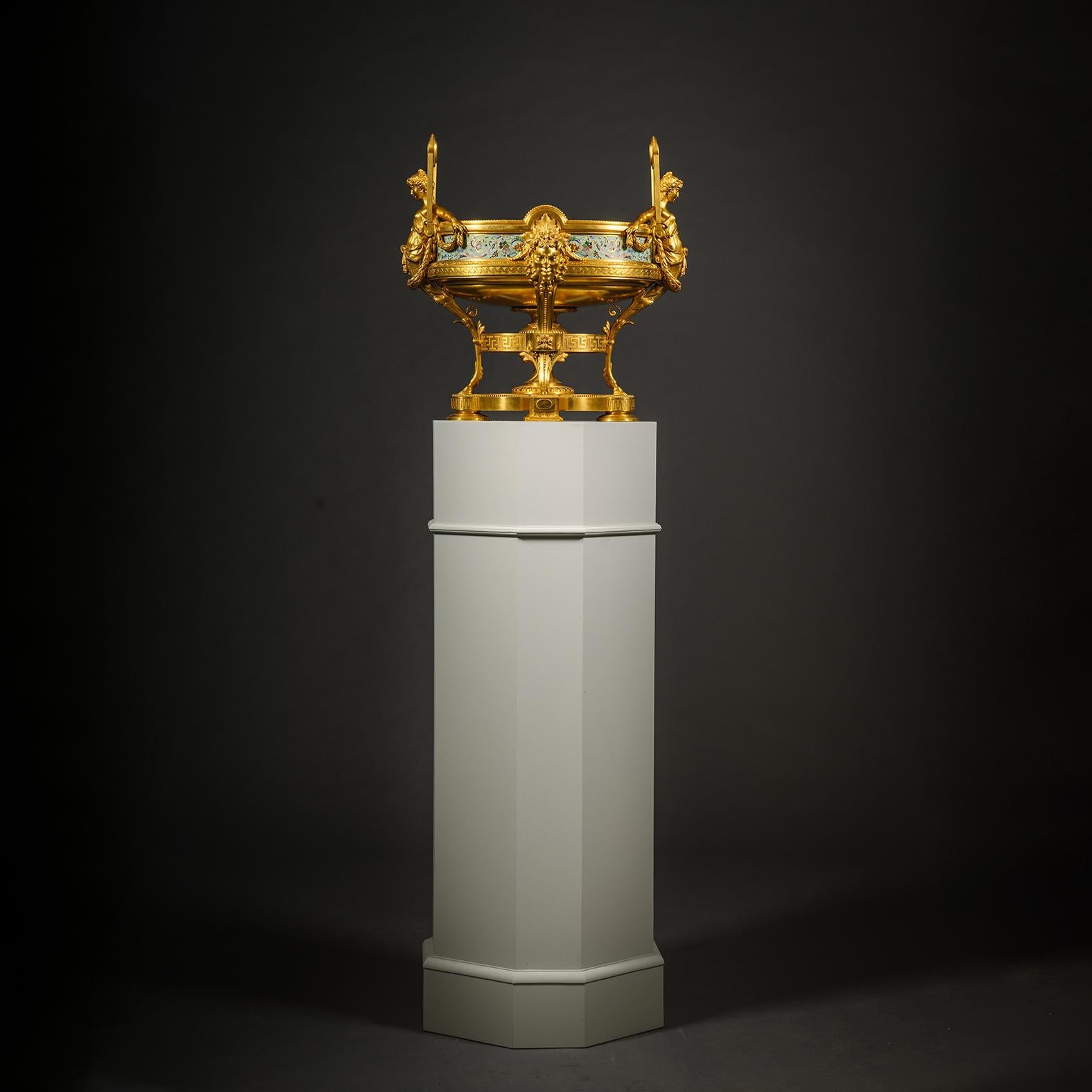 Exposition Jardinière en émail champlevé par Servant, Paris, vers 1870 en vente 5