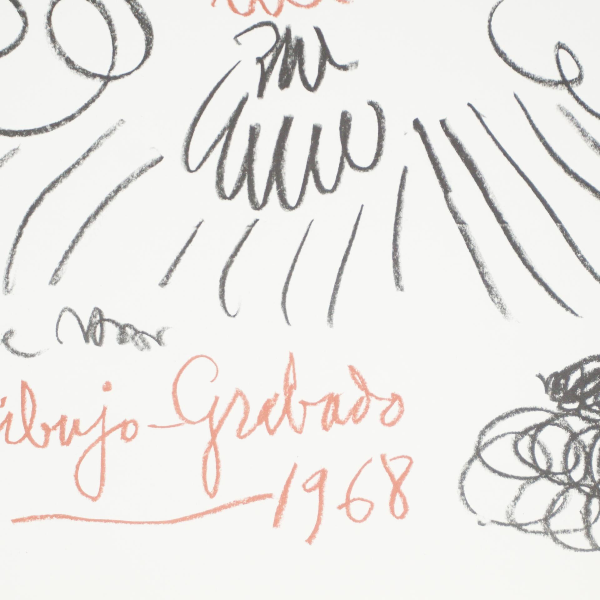 Mid-Century Modern Affiche de l'exposition lithographique de Pablo Picasso, 1968 en vente