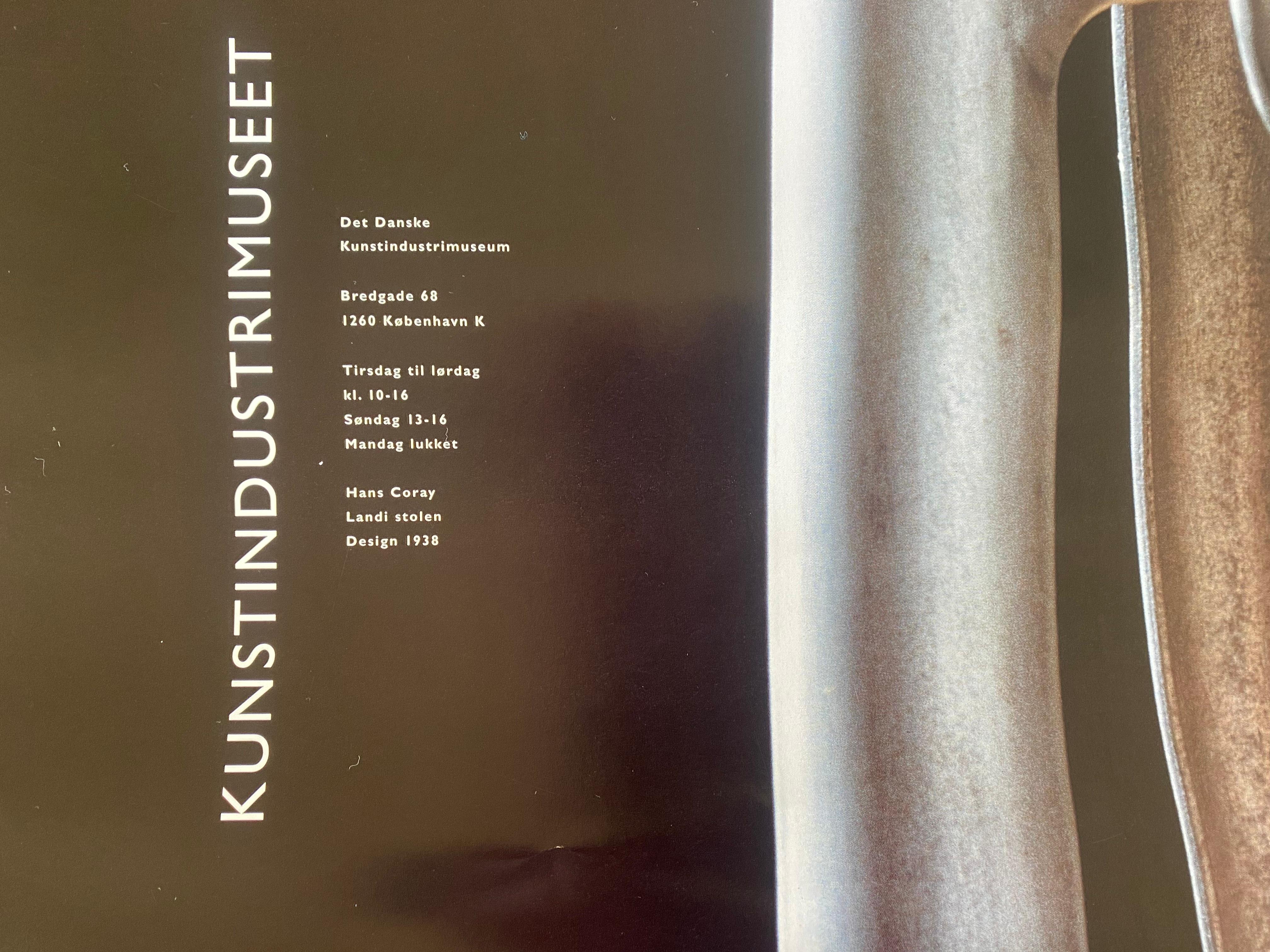 Cartel de la exposición Hans Coray Design Siglo XX Museo del Diseño de Dinamarca Escandinavo moderno en venta
