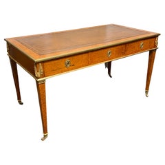 Antique Exhibition Quality Amboyna 6 Drawer Writing Table