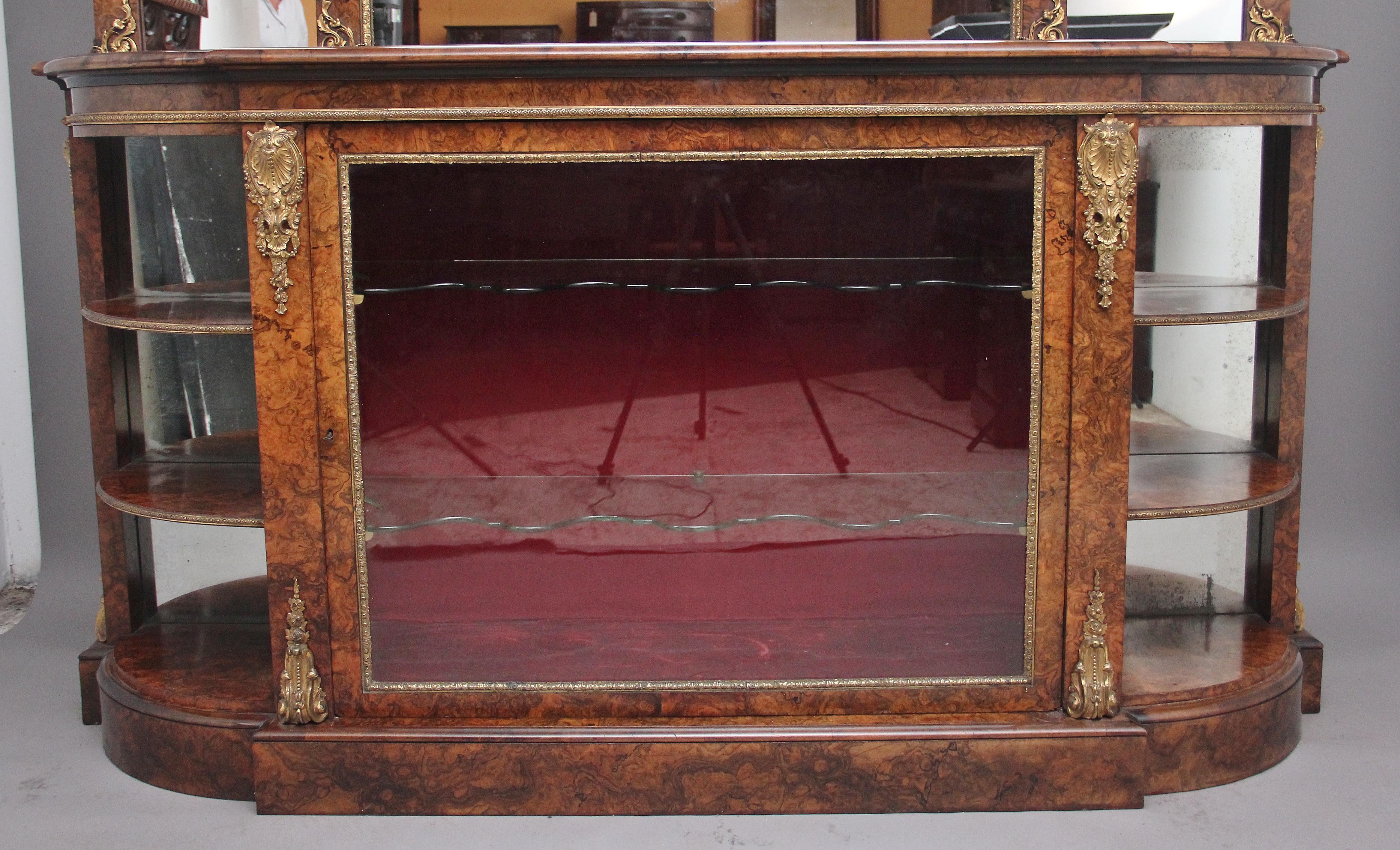 Exhibition Quality Antique 19th Century Burr Walnut Mirror Back Credenza For Sale 10
