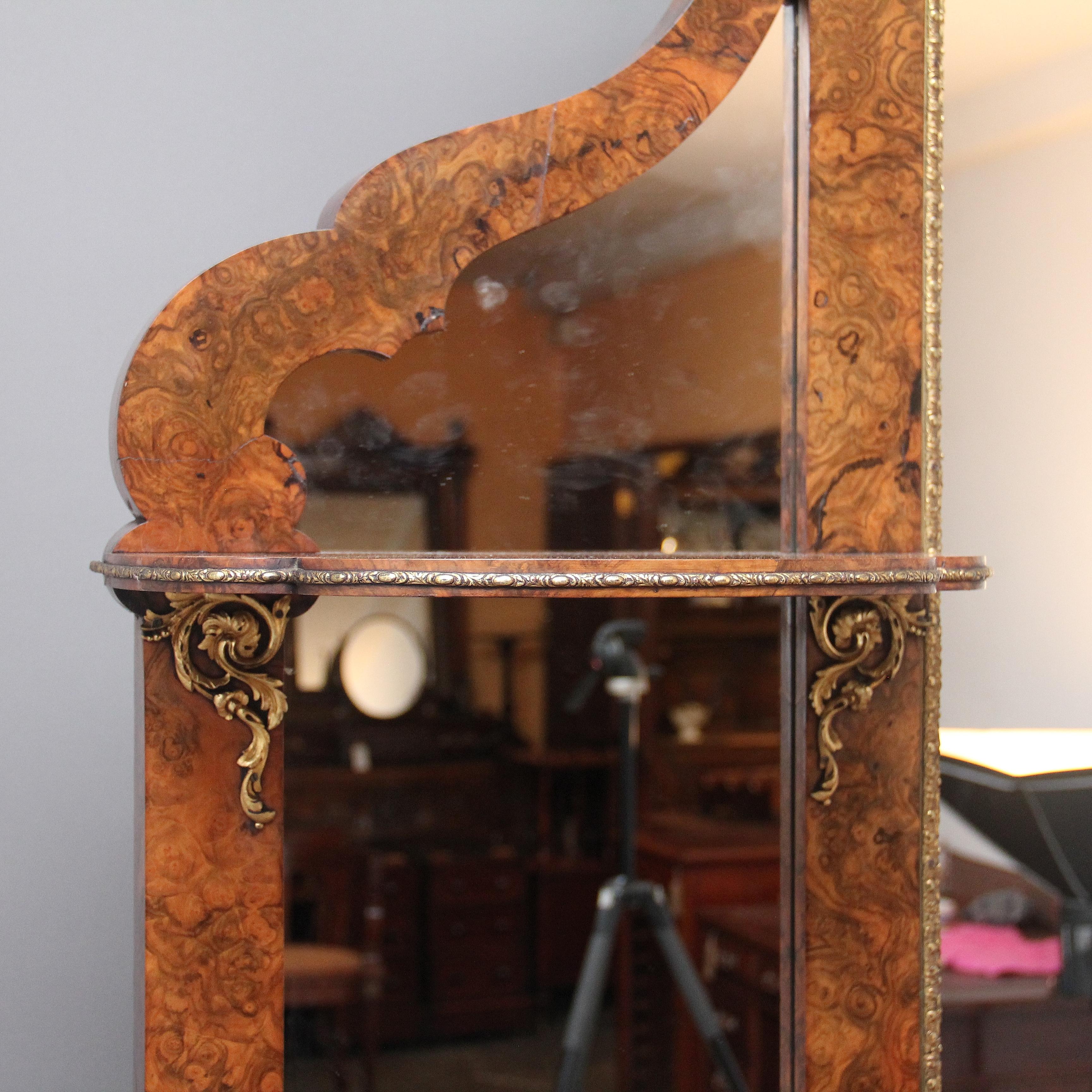 Mid-19th Century Exhibition Quality Antique 19th Century Burr Walnut Mirror Back Credenza For Sale
