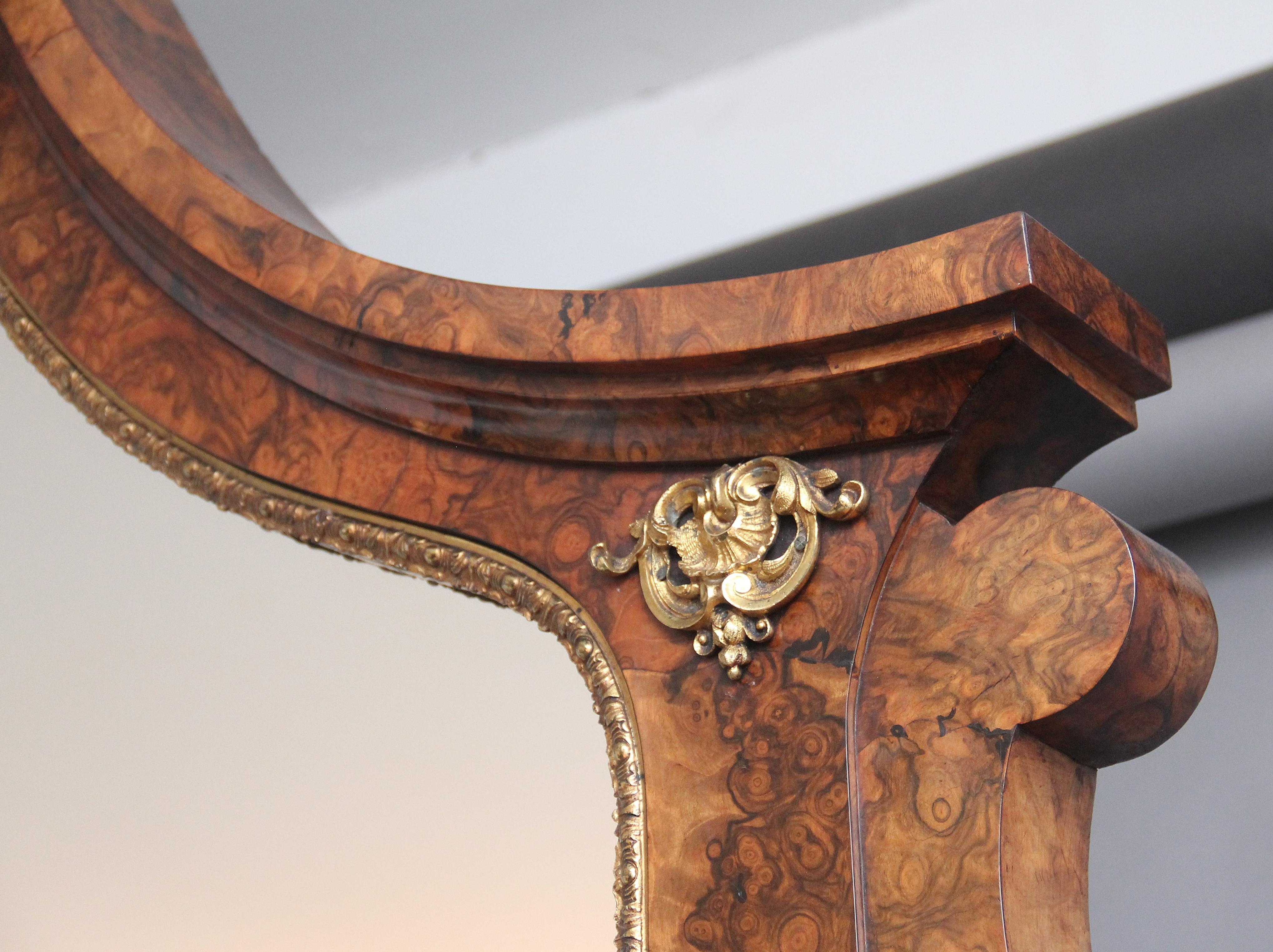 Exhibition Quality Antique 19th Century Burr Walnut Mirror Back Credenza For Sale 1