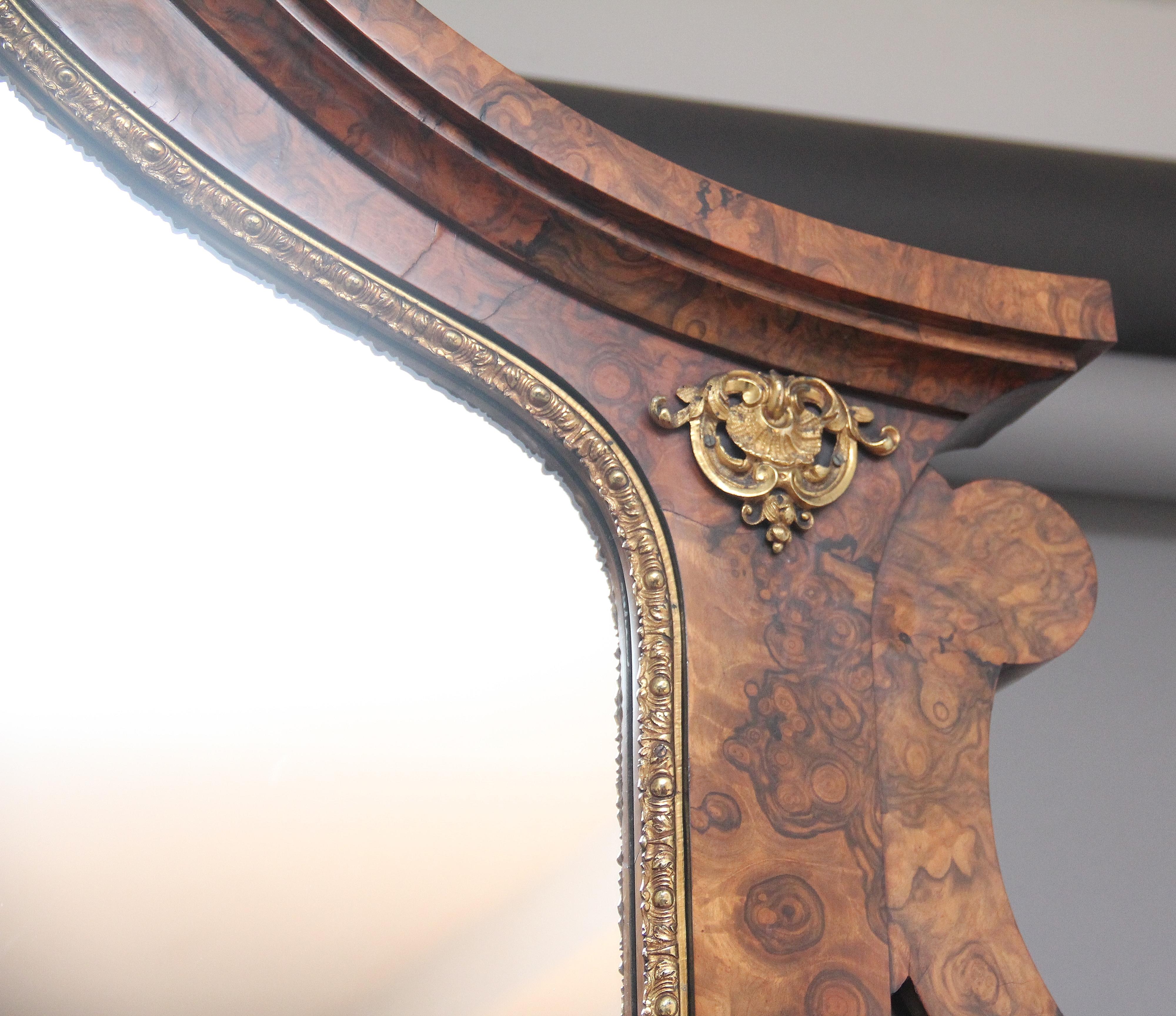 Exhibition Quality Antique 19th Century Burr Walnut Mirror Back Credenza For Sale 2