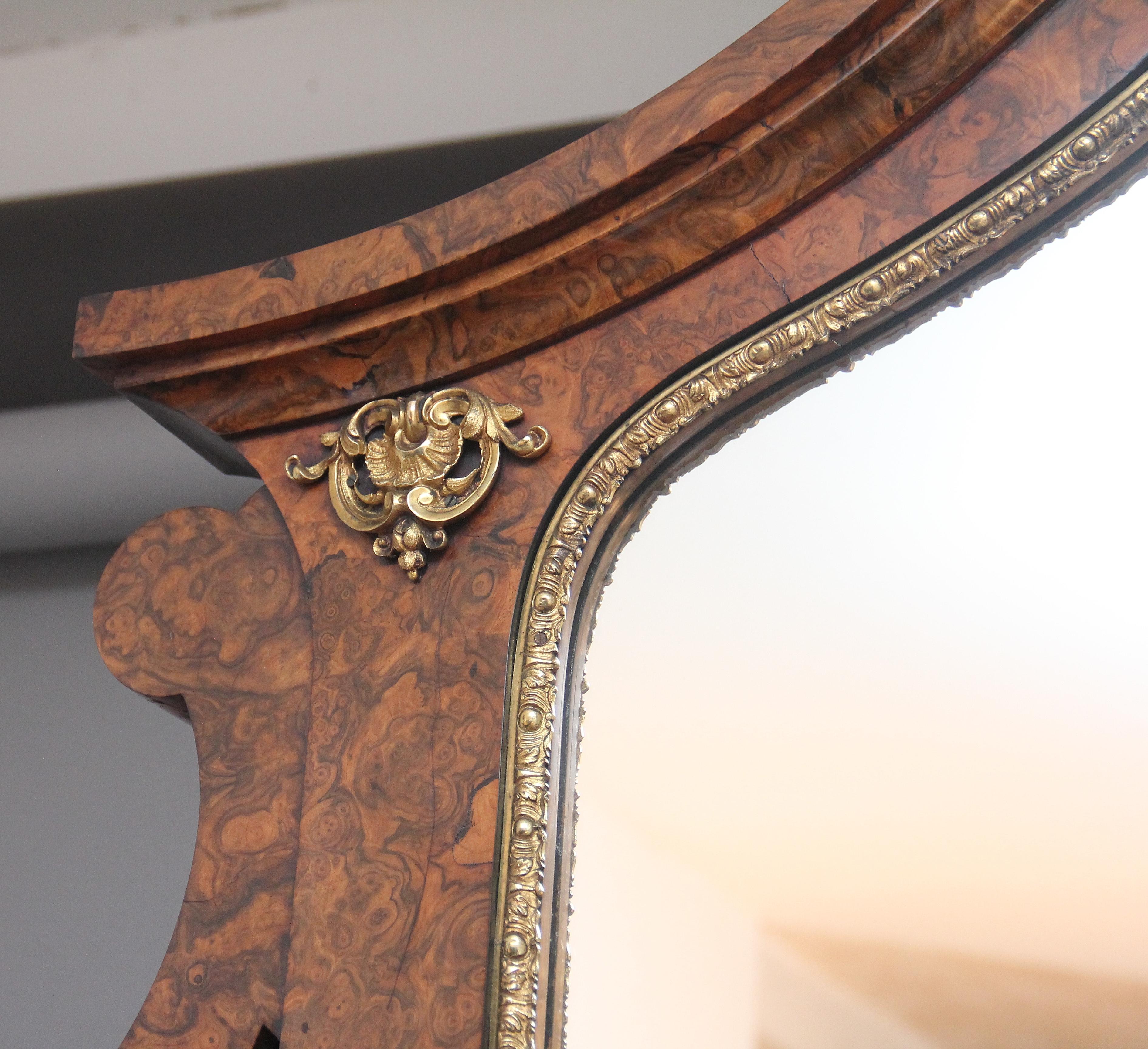 Exhibition Quality Antique 19th Century Burr Walnut Mirror Back Credenza For Sale 3