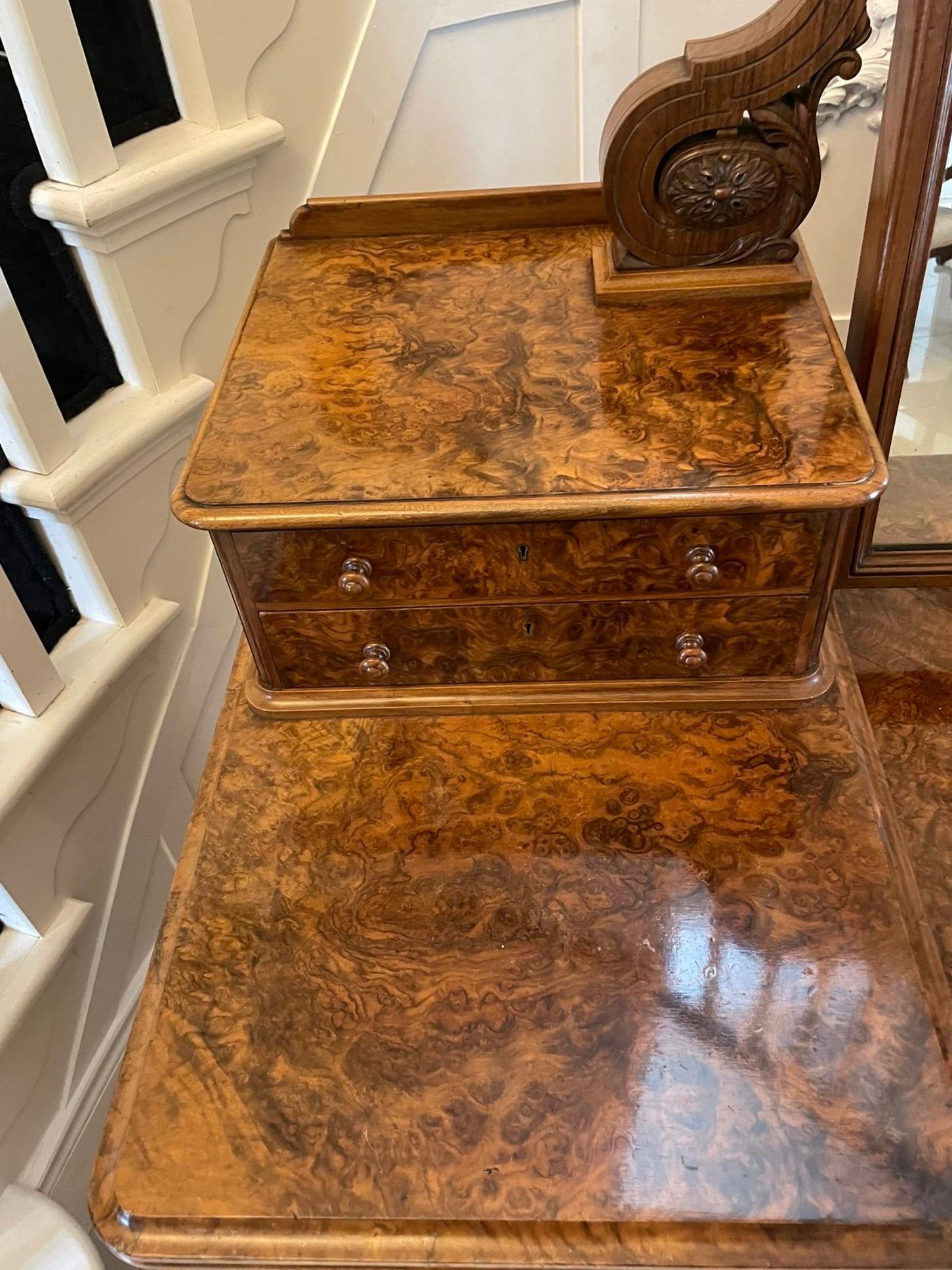 Exhibition Quality Antique Victorian Burr Walnut Dressing Table  For Sale 6