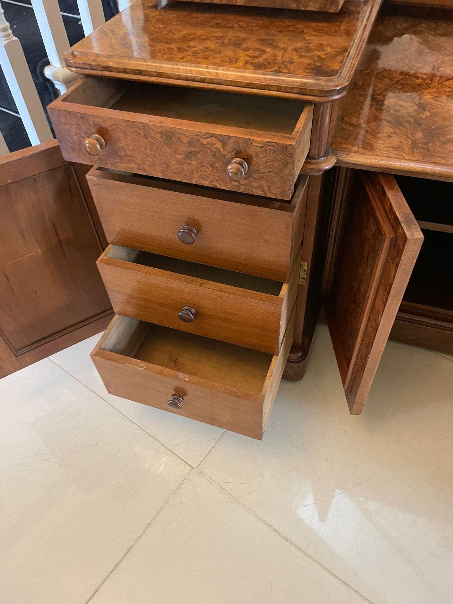 19th Century Exhibition Quality Antique Victorian Burr Walnut Dressing Table  For Sale