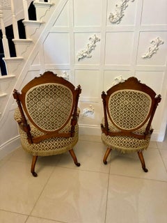 Exhibition Quality Antique Victorian Carved  Walnut 9 Piece Suite