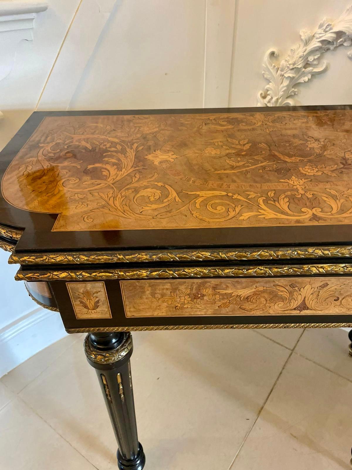 Exhibition Quality Antique Victorian French Inlaid Marquetry Card/Console Table  For Sale 7
