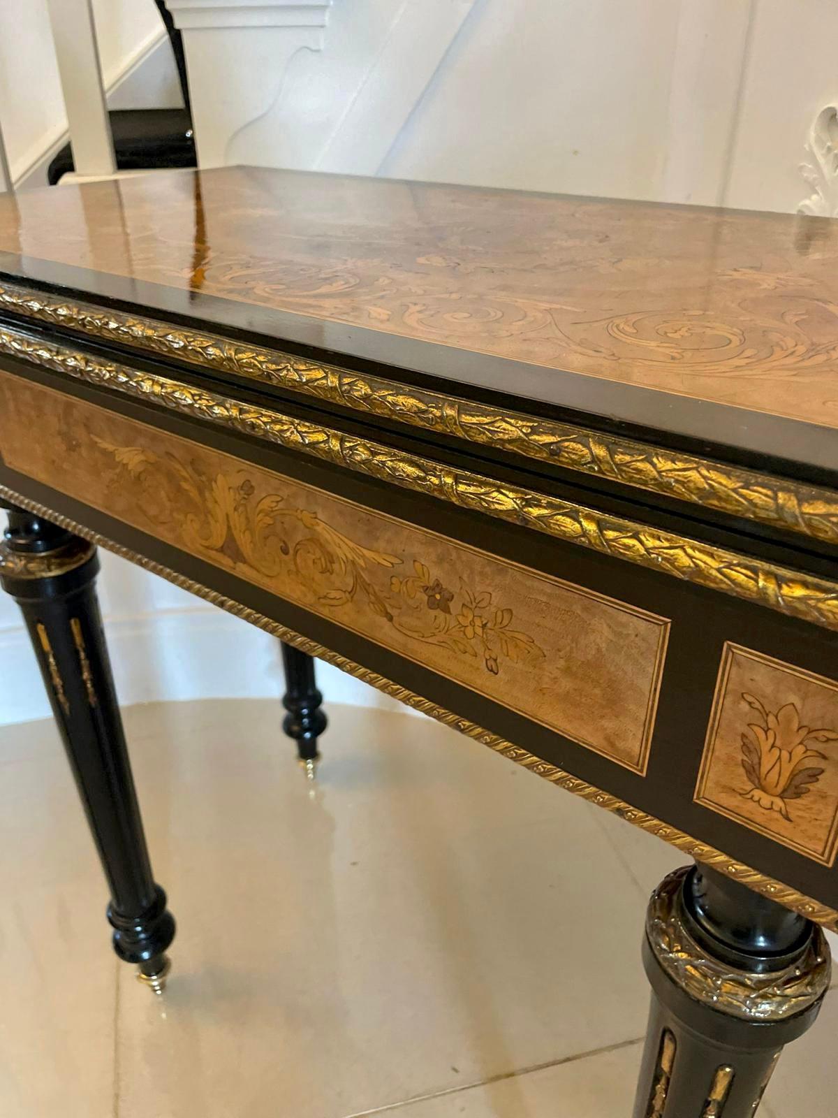 Exhibition Quality Antique Victorian French Inlaid Marquetry Card/Console Table  For Sale 10
