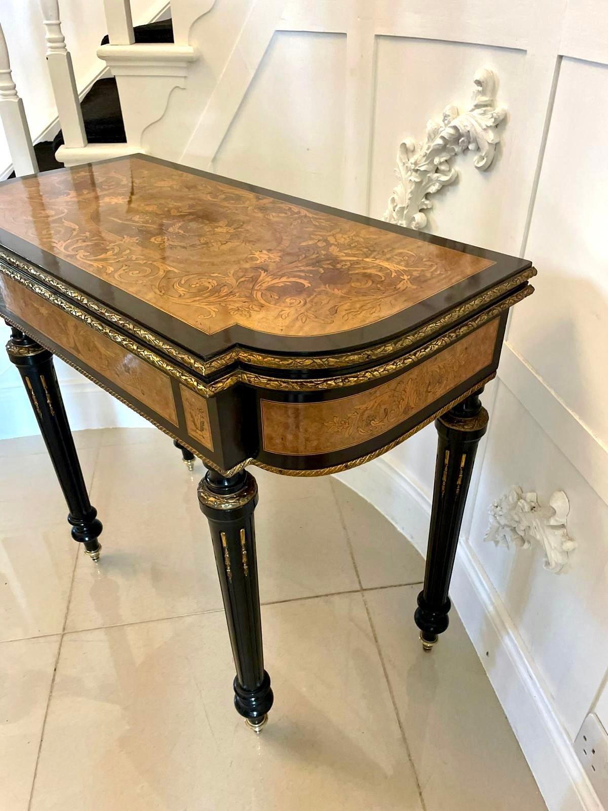 Exhibition Quality Antique Victorian French Inlaid Marquetry Card/Console Table  For Sale 12