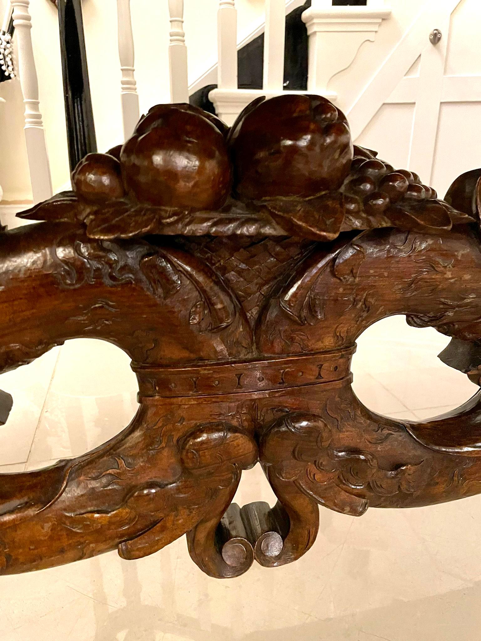 Exhibition Quality Antique Victorian Italian Carved Walnut Centre/Dining Table For Sale 11