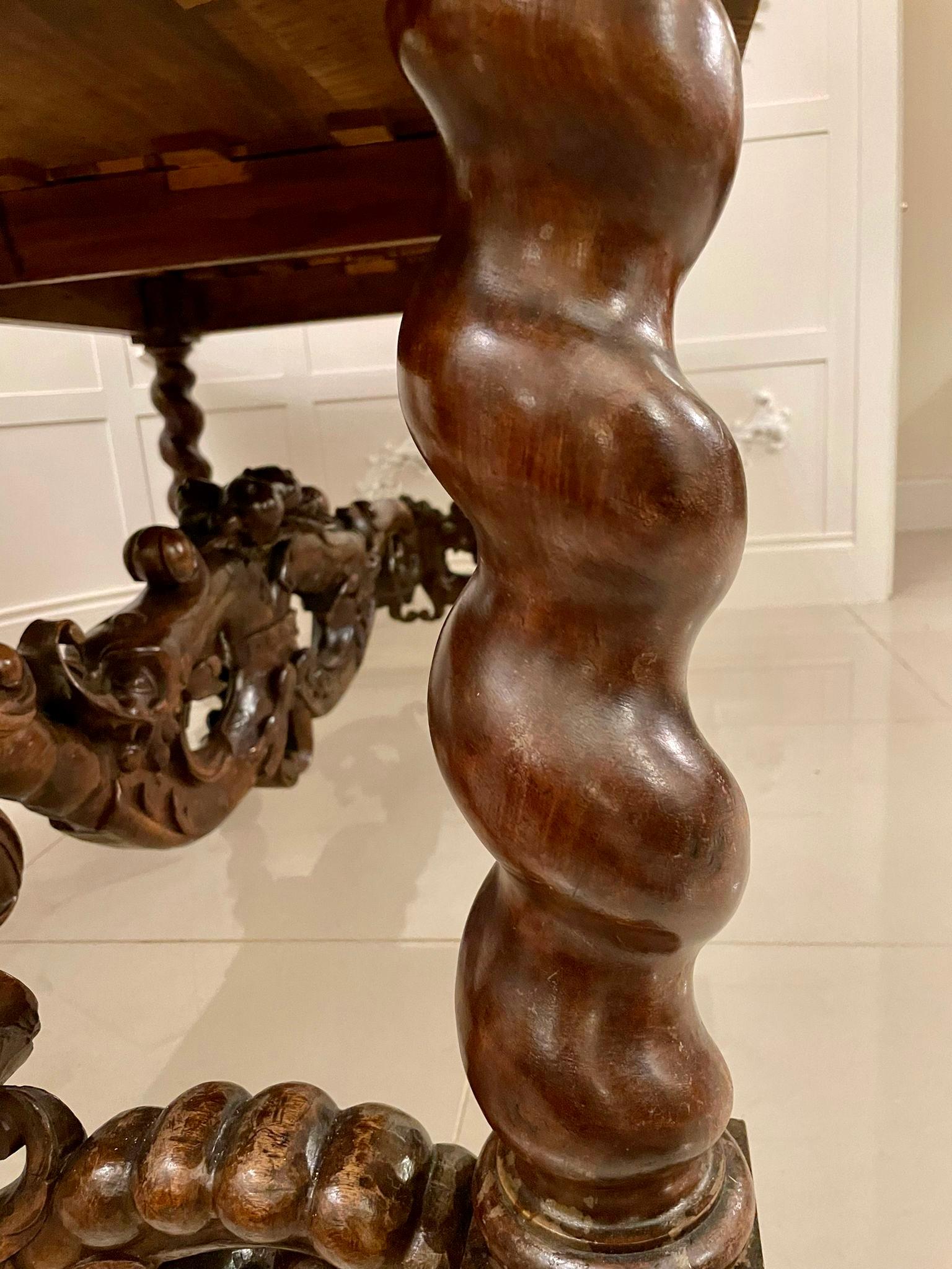 Exhibition Quality Antique Victorian Italian Carved Walnut Centre/Dining Table 12