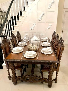 Exhibition Quality Antique Victorian Italian Carved Walnut Centre/Dining Table