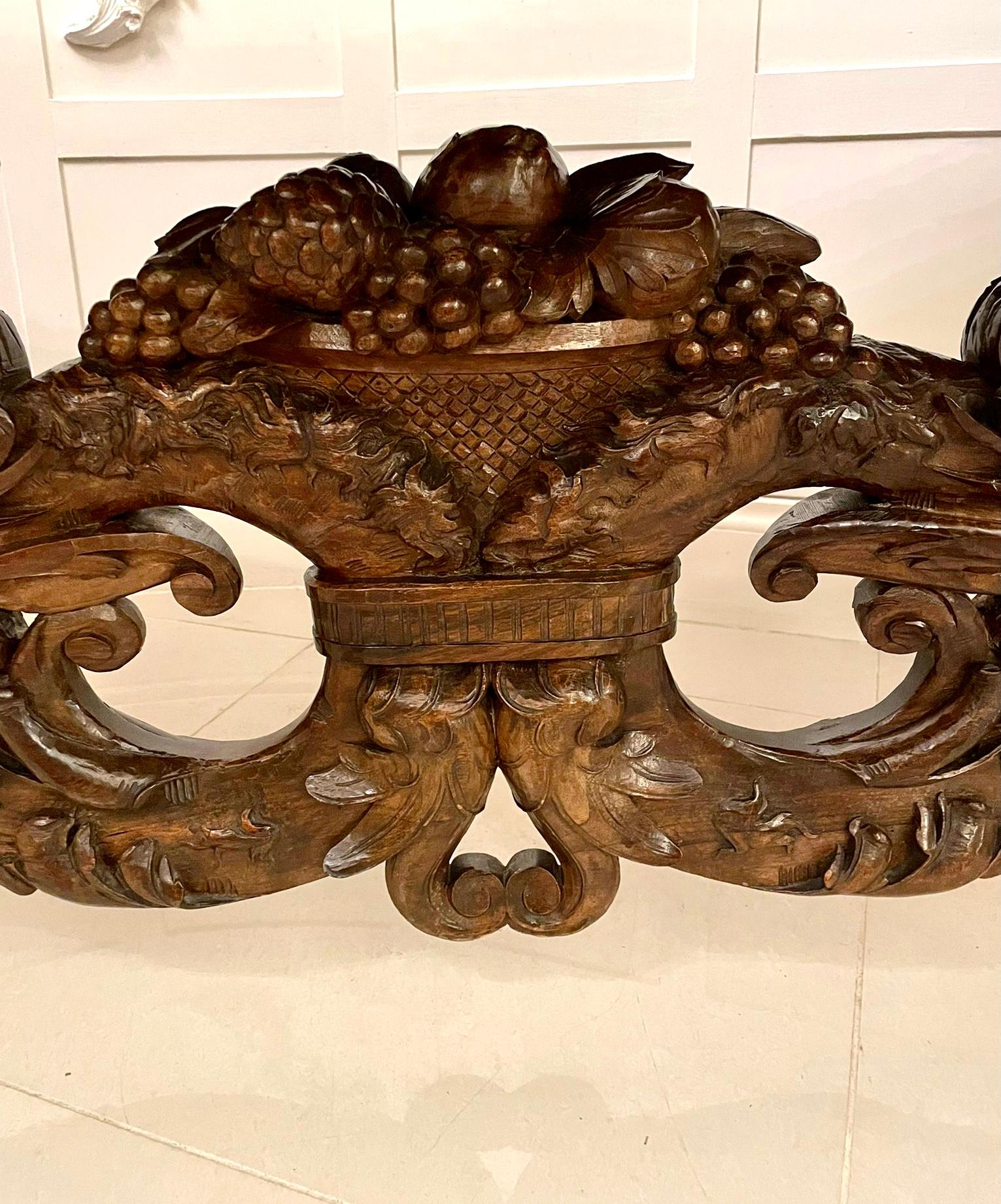Exhibition Quality Antique Italian Carved Solid Walnut Serving/Console Table For Sale 10