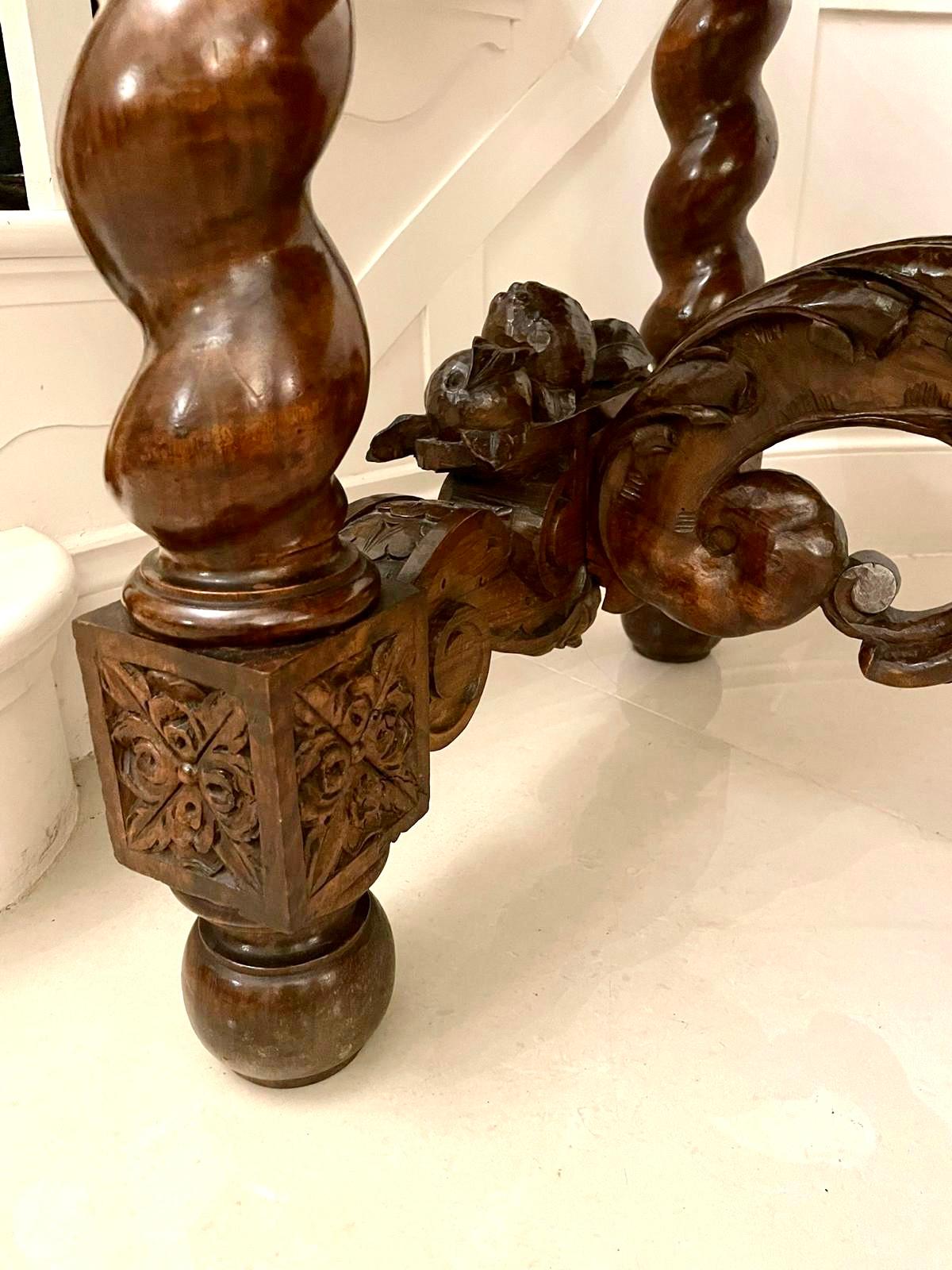Exhibition Quality Antique Italian Carved Solid Walnut Serving/Console Table In Excellent Condition For Sale In Suffolk, GB