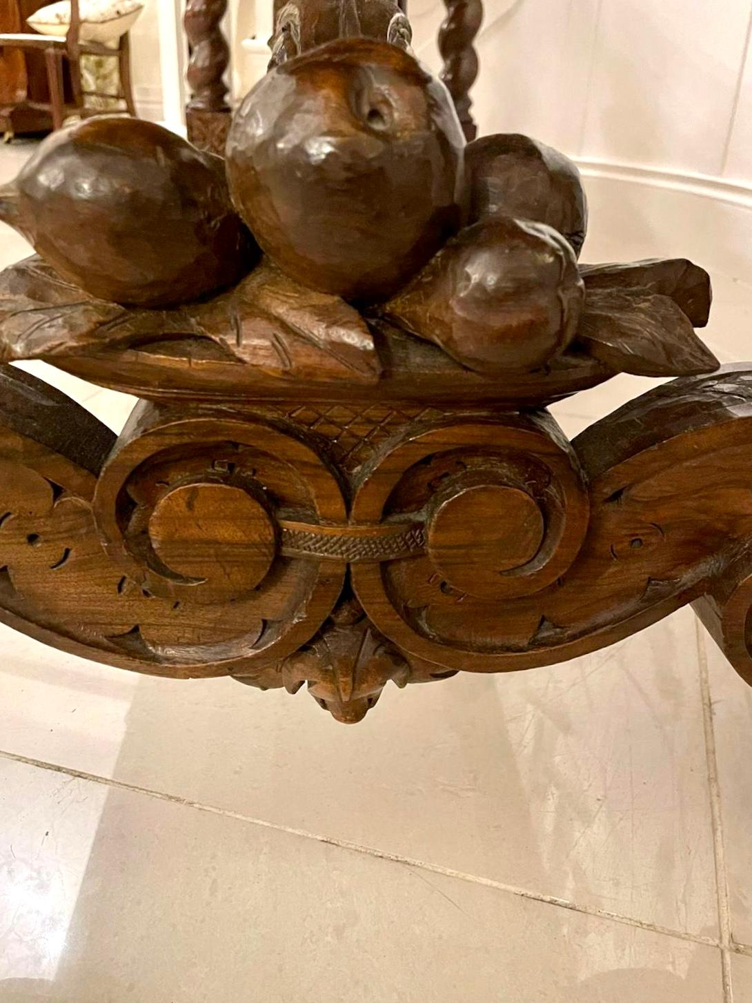 19th Century Exhibition Quality Antique Italian Carved Solid Walnut Serving/Console Table For Sale