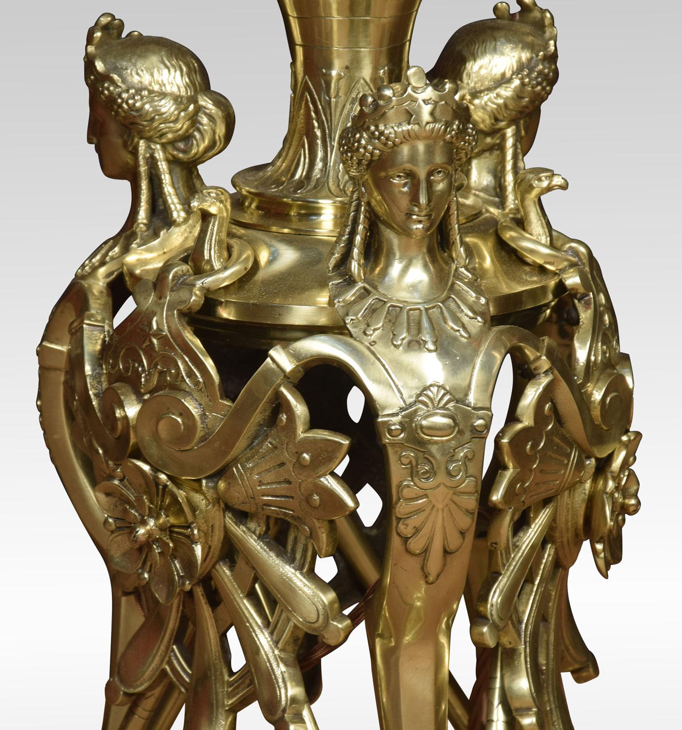 19th Century Exhibition Quality Brass Standard Lamp