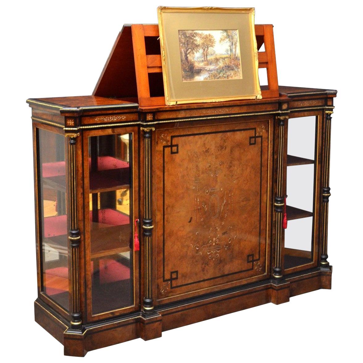 Exhibition Quality Credenza with Picture Stand and Storage For Sale