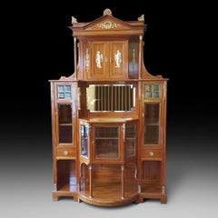 Exhibition Quality Late 19th Century Swiss Satinwood Salon Cabinet