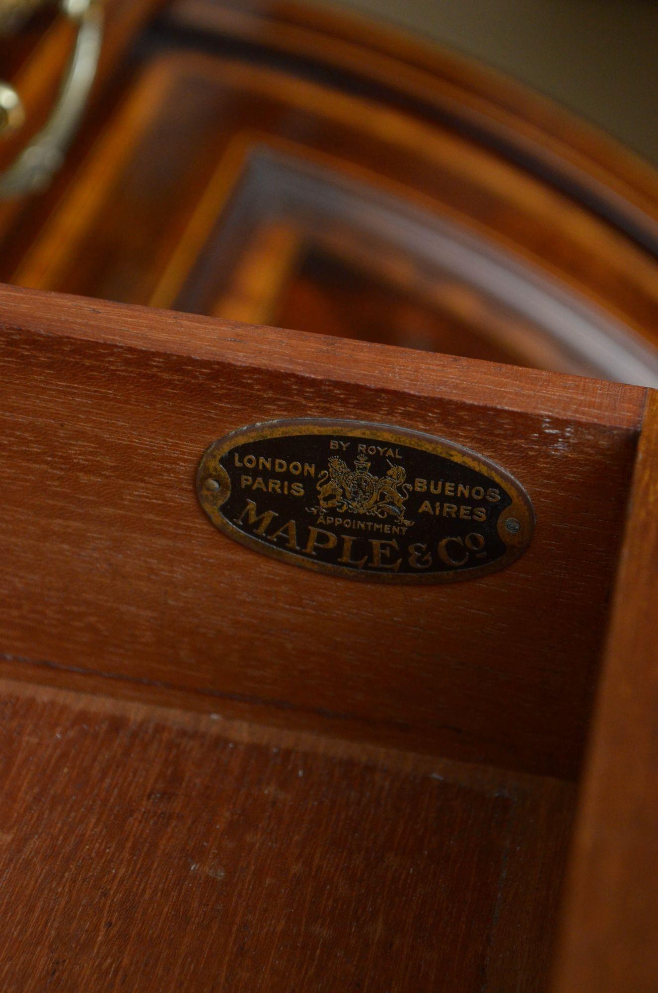 Exhibition Quality Mahogany Cylinder Desk, Maple & Co 4