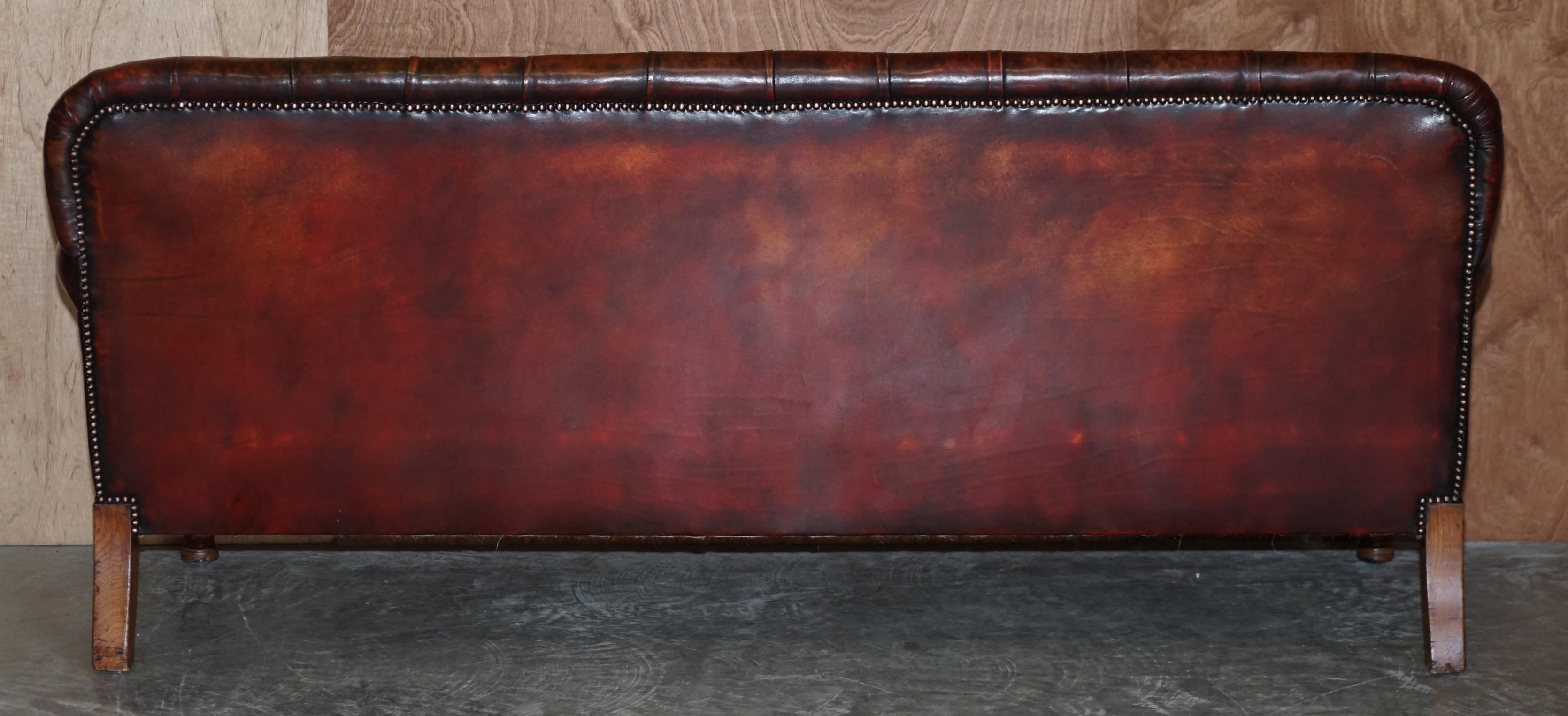 Calidad de exposición Sofá Wylie & Lochhead 1860 Glasgow Chesterfield de cuero marrón 5