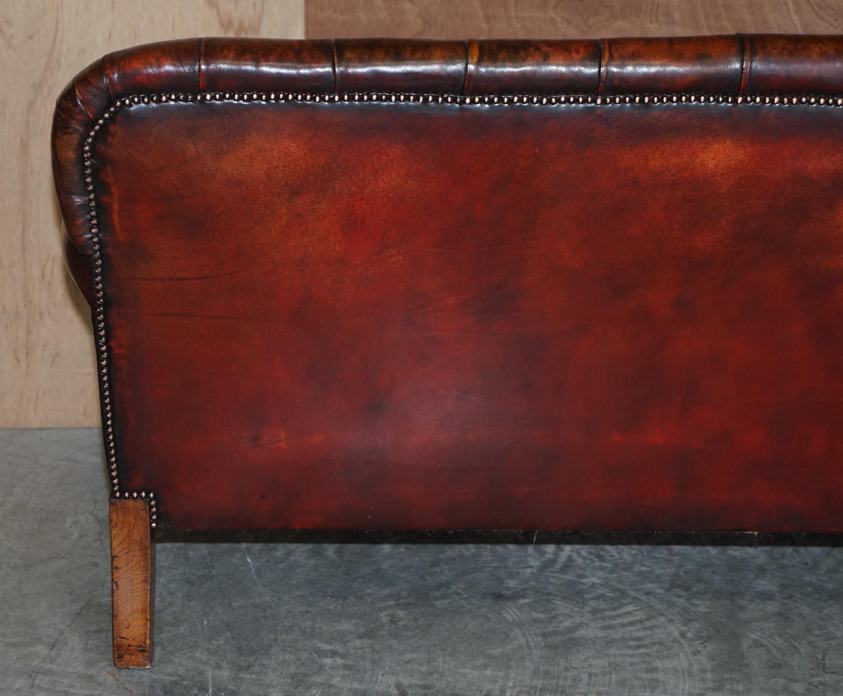 Calidad de exposición Sofá Wylie & Lochhead 1860 Glasgow Chesterfield de cuero marrón 6