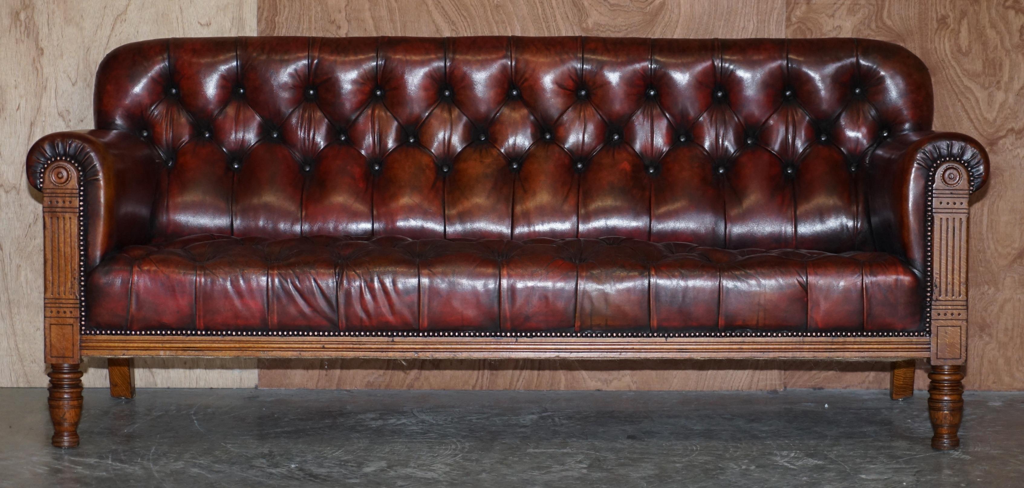 We are delighted to offer for sale this Exhibition quality Wylie & Lochhead of Glasgow circa 1860 fully restored Hand dyed brown leather Chesterfield sofa

This piece is absolutely sublime, made by the genius’s that were Wylie & Lochhead. The