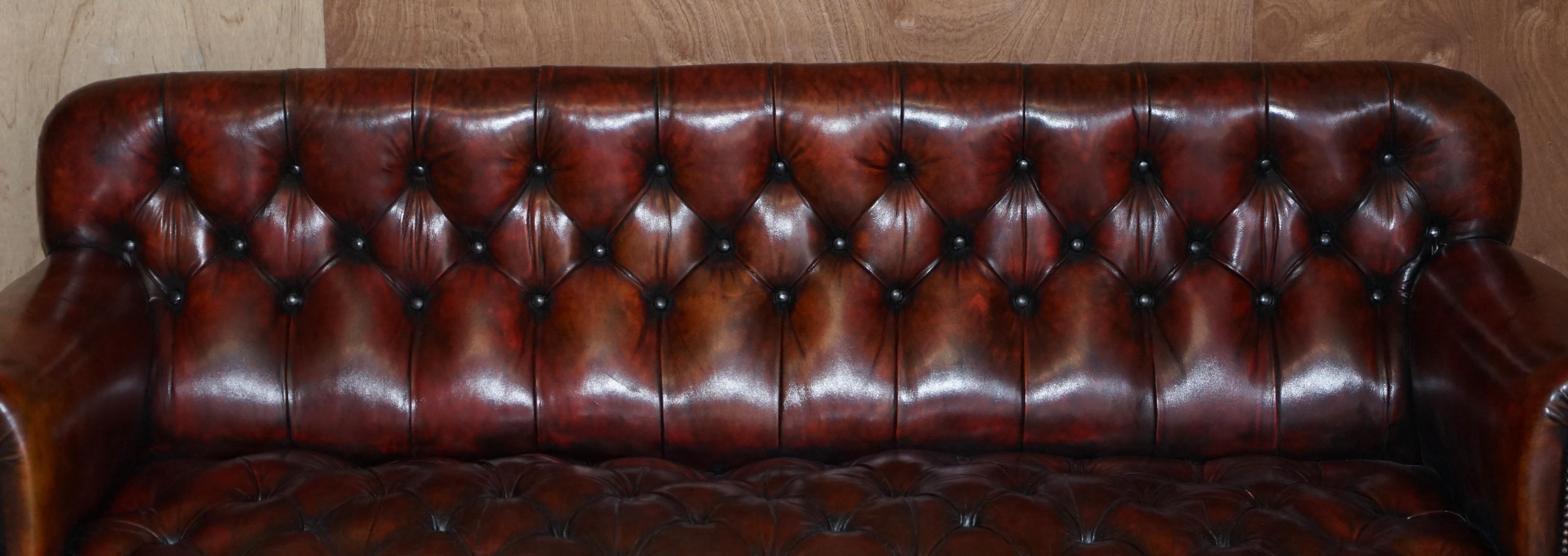 Wylie & Lochhead 1860 Glasgow Chesterfield Braunes Leder-Sofa in Qualität im Angebot 1