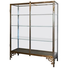 Antique Exhibition Showcase, One of Two Museum Showcase Iron Vitrine, Italy, 1920-1930