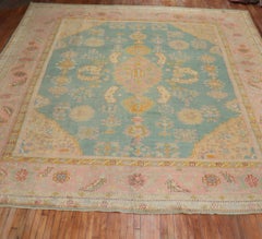 Exhilarating Teal Pink Oversize Oushak Rug