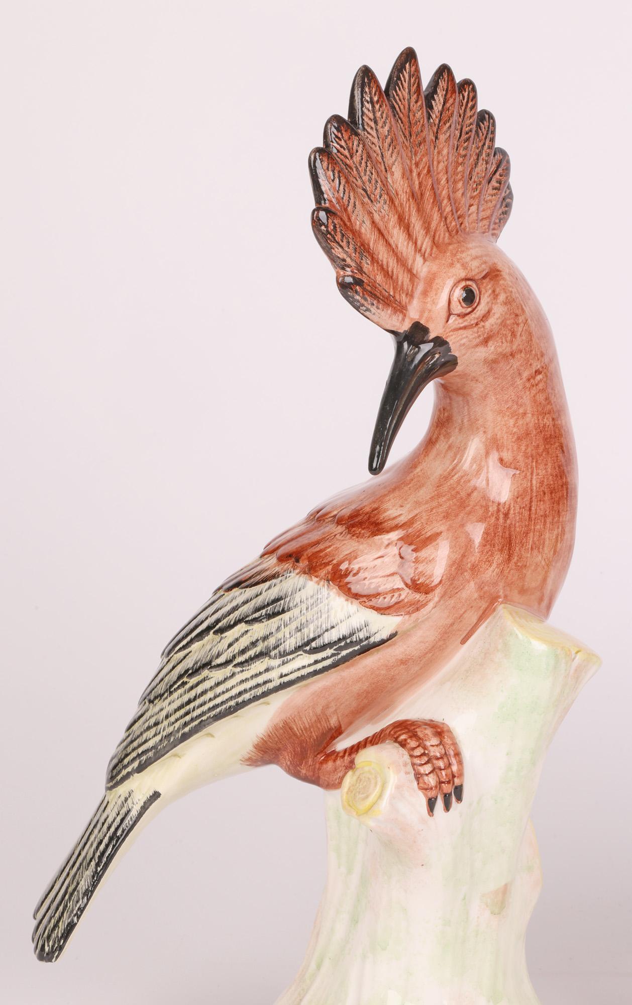 Eximious Italian Mid-Century Pair Porcelain Hoopoe Birds  8